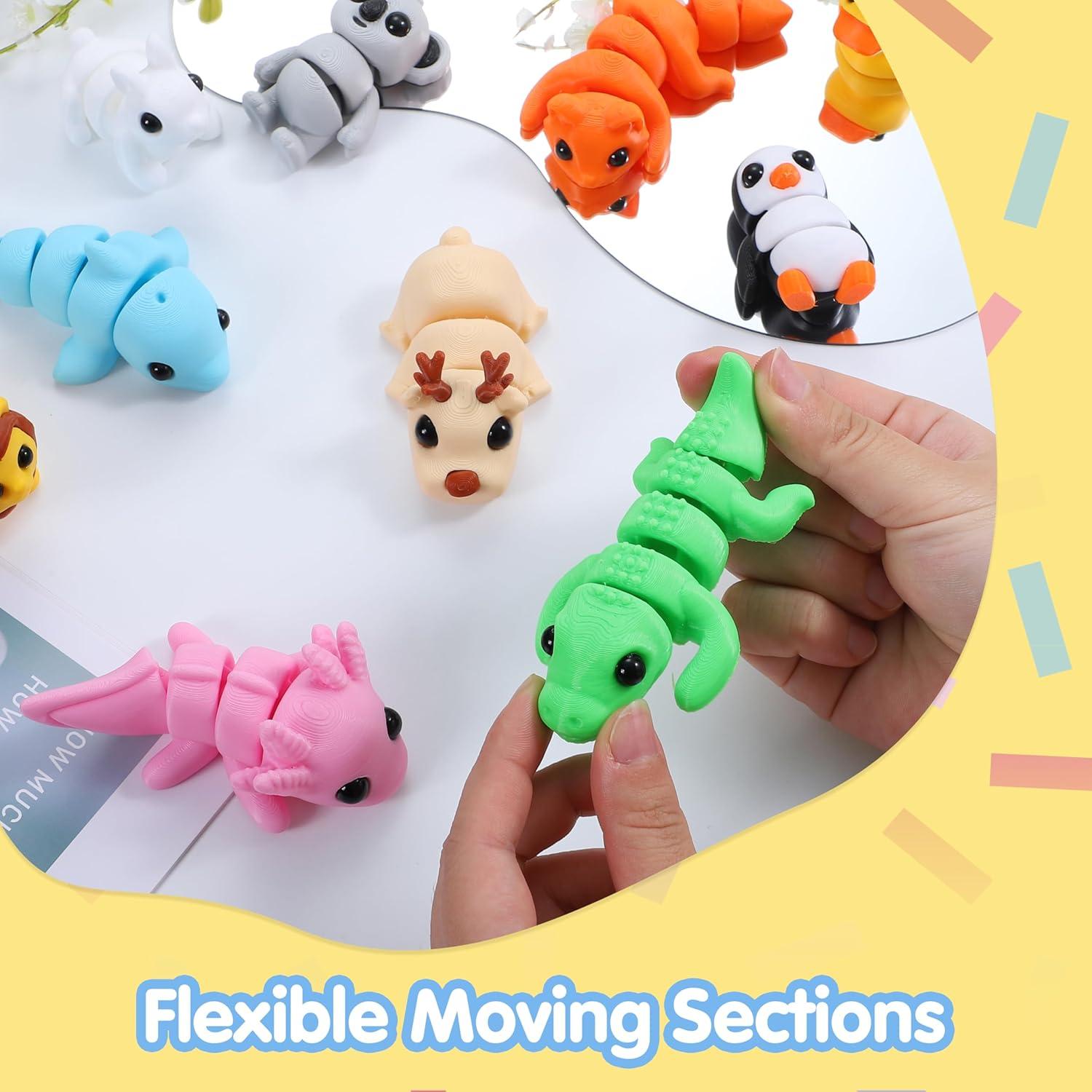 Set de 12 Animales Impresos en 3D Joyin - Juguetes Flexibles