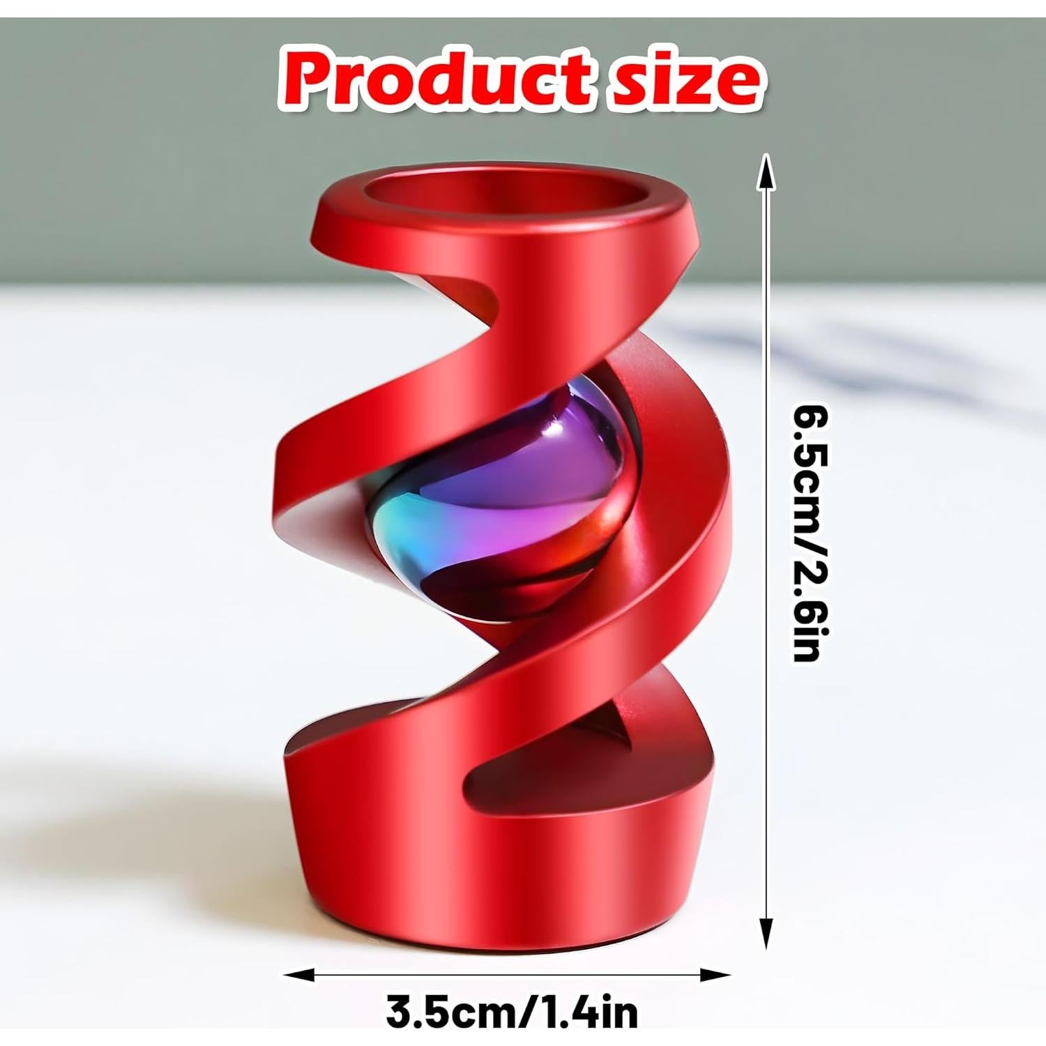 Juguete de escritorio cinético giratorio SAP-01 Rojo 3.99x6.58cm