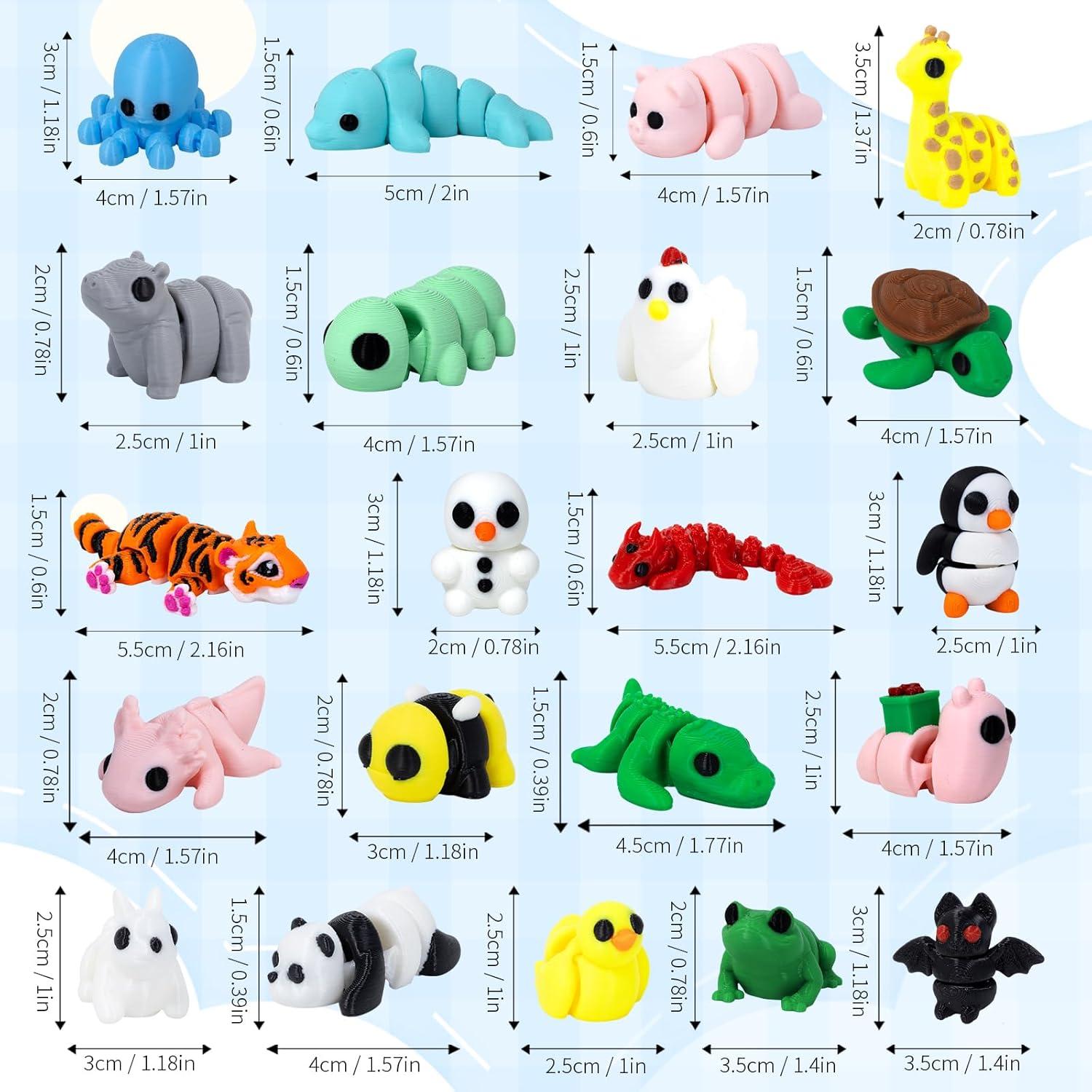 Juego de 21 Figuras de Animales 3D Antiestrés Darovly