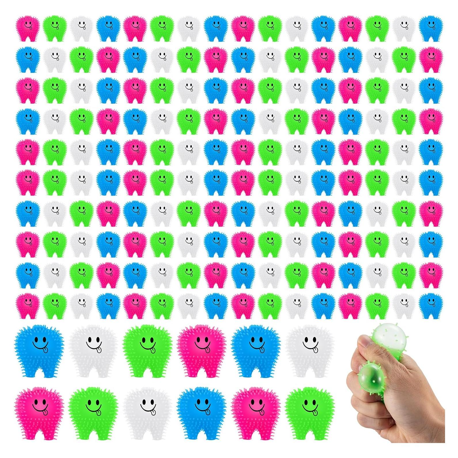 100 Juguetes Antiestrés Fidget Dientes Silipull 5 cm Colores Vivos