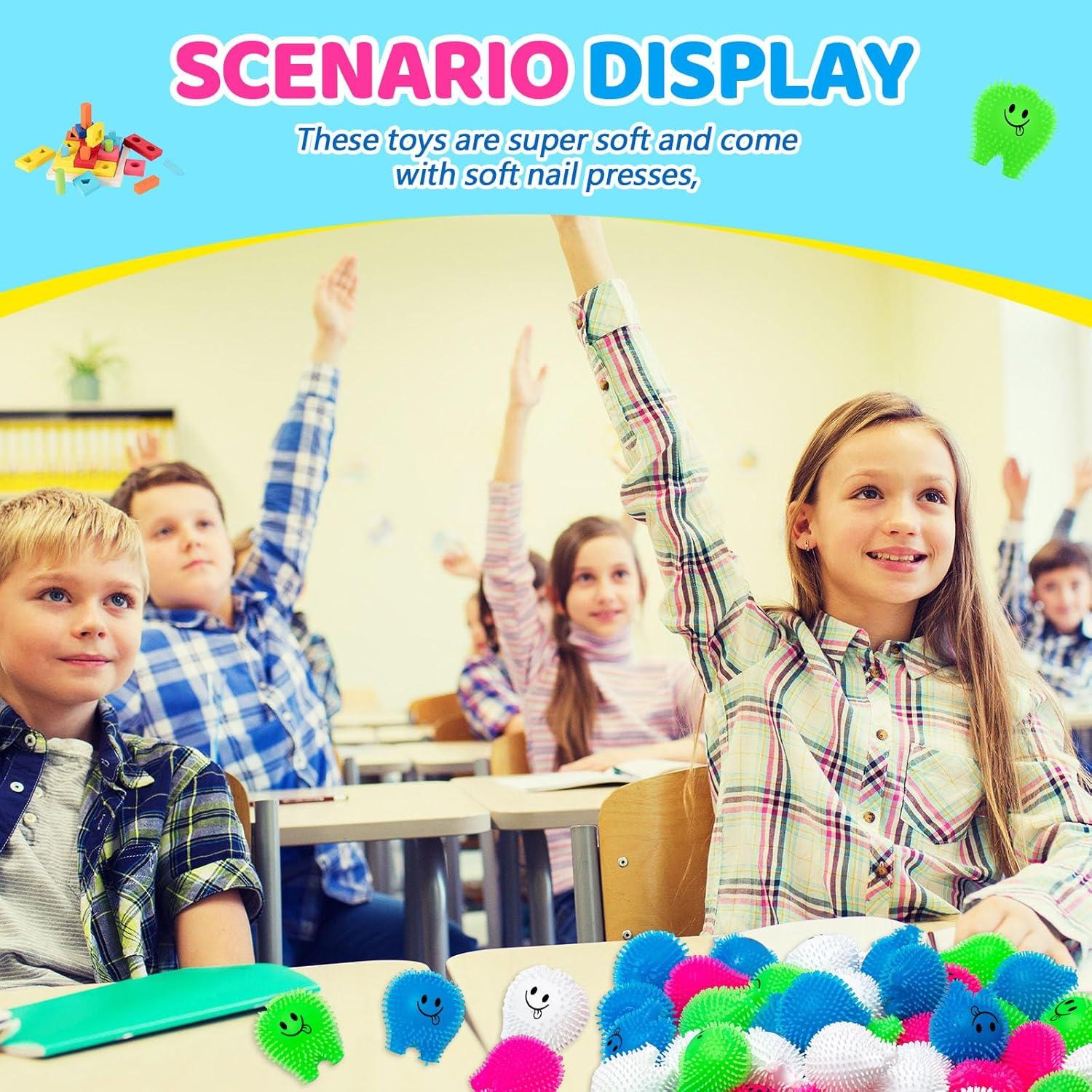 100 Juguetes Antiestrés Fidget Dientes Silipull 5 cm Colores Vivos