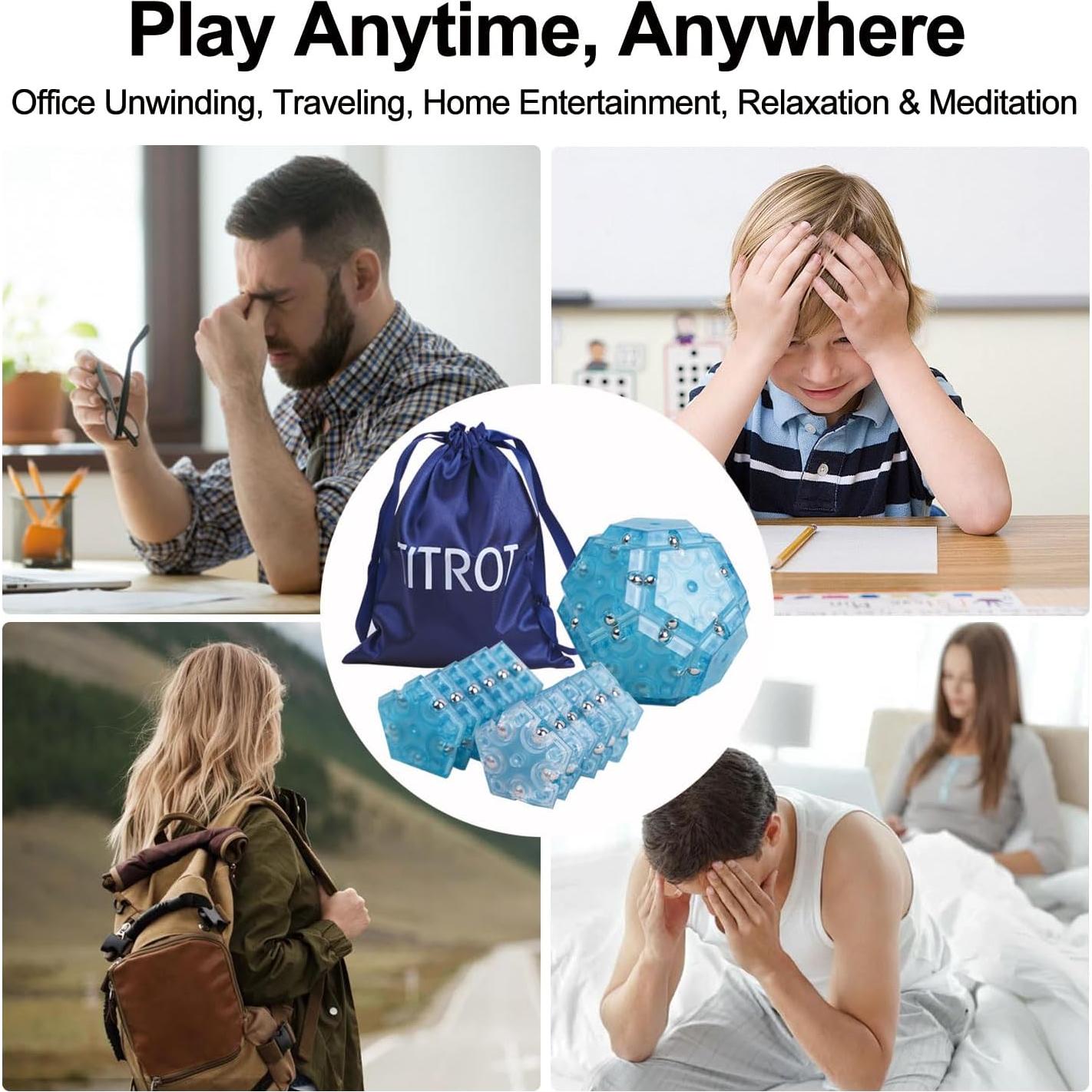 Juguete Antiestrés Magnético TITROT - Set 12 Piezas Azul Cielo