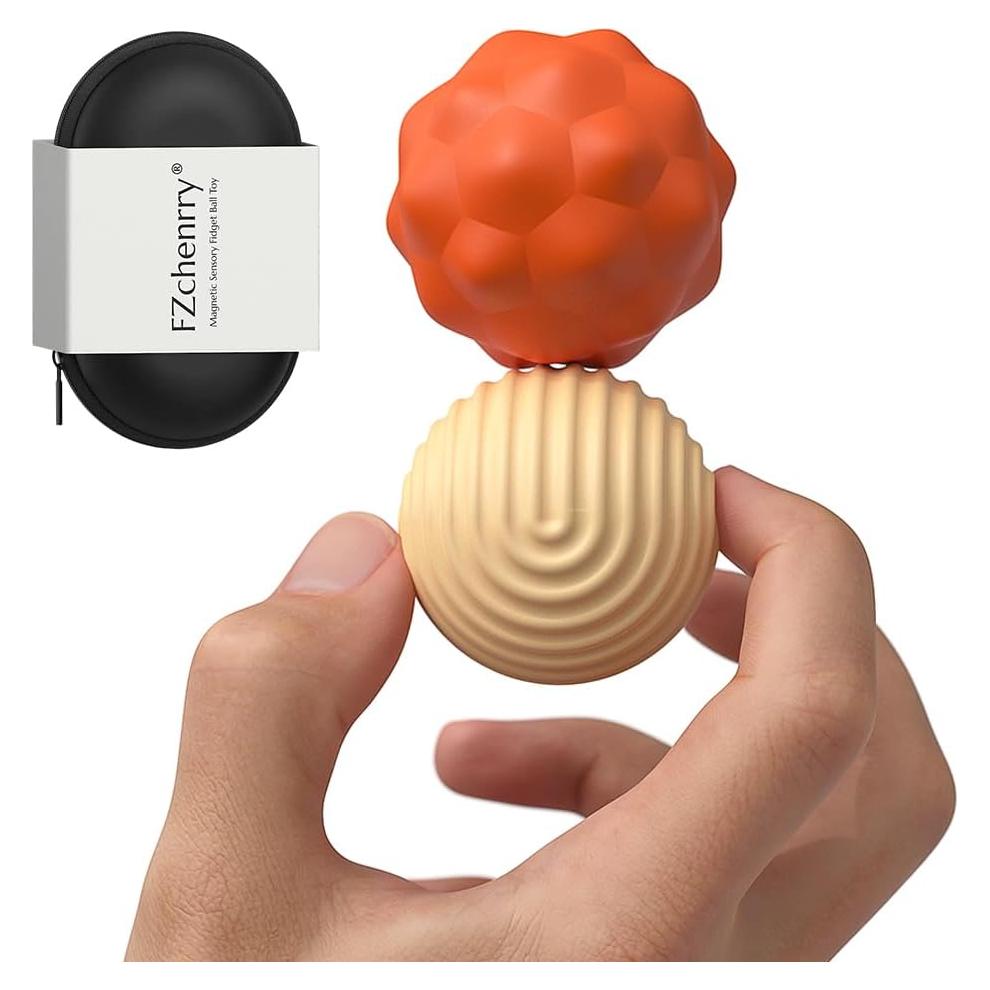 Bolas Magnéticas Antiestrés FZChenrry Naranja 2PCS 40.5mm