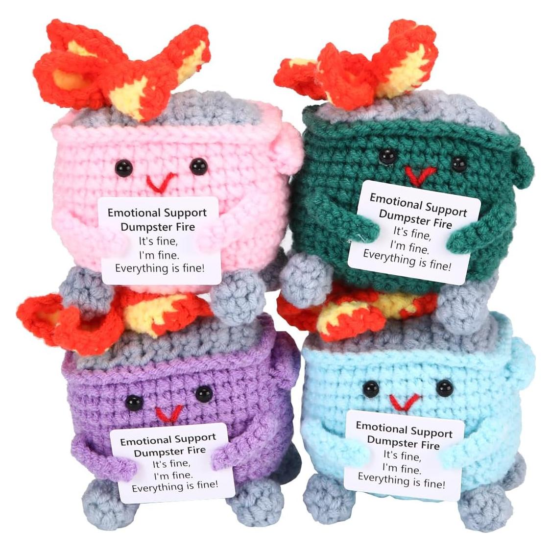 Muñeca de Crochet Fuego de Basura RovyFota 8 cm Color Verde