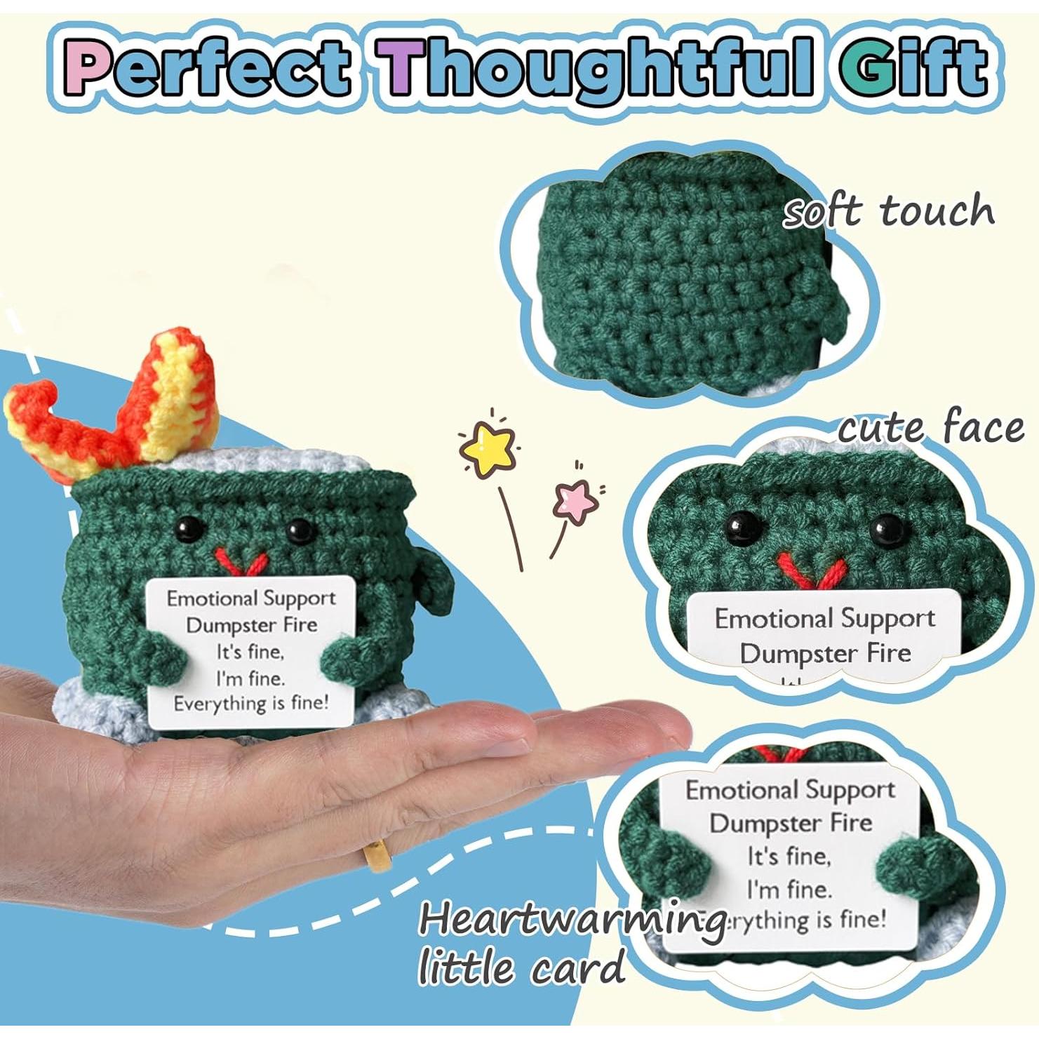 Muñeca de Crochet Fuego de Basura RovyFota 8 cm Color Verde