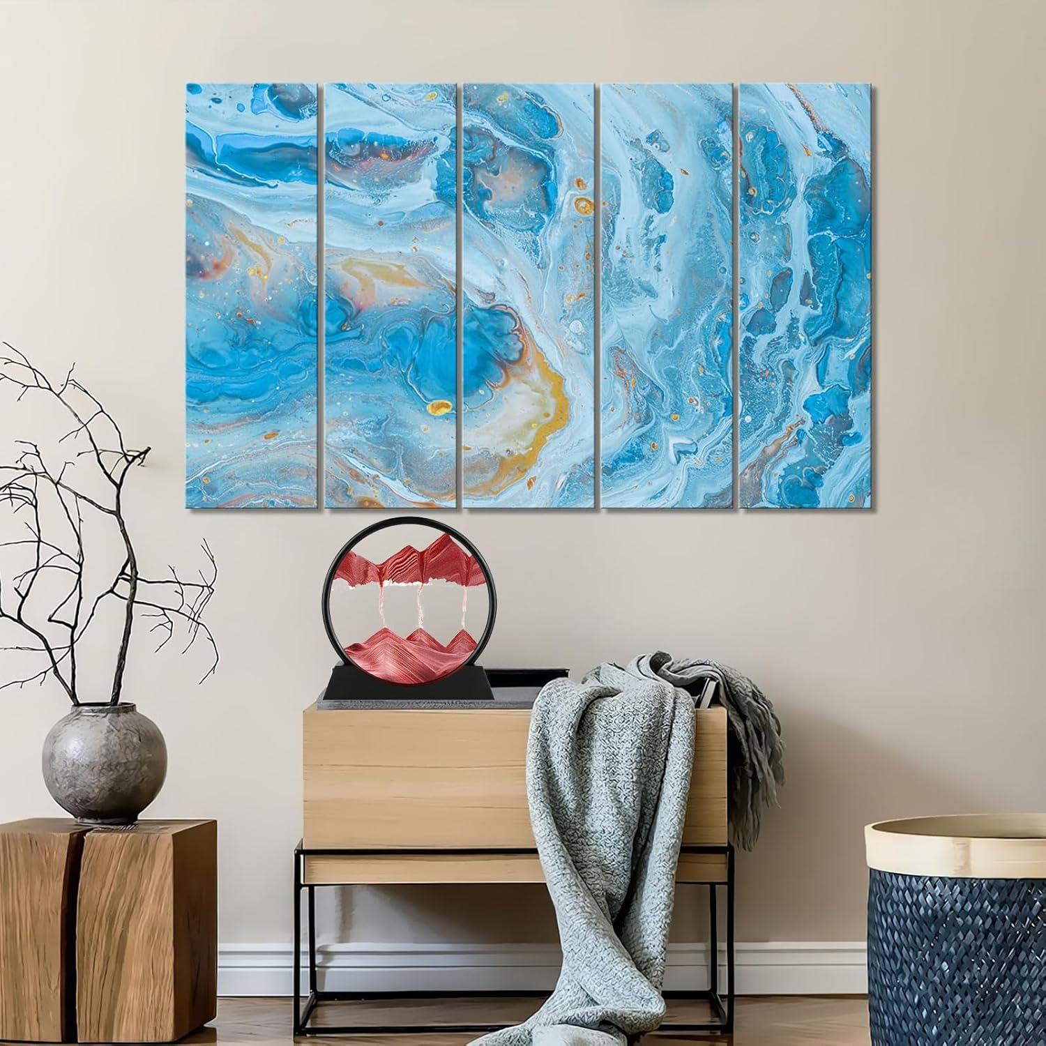 Arte de Arena Móvil 3D GEKETY - Vidrio Redondo 17.78 cm Rojo