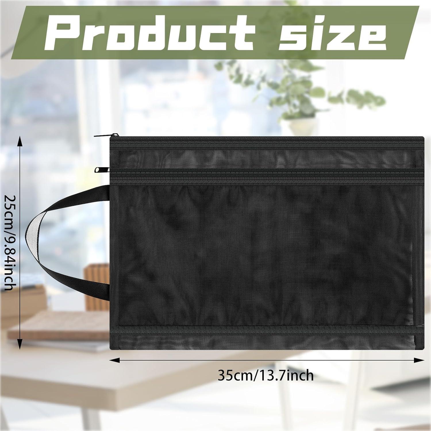 24 Bolsas de Cremallera de Malla Kolldenn 35x25cm Nylon Negro