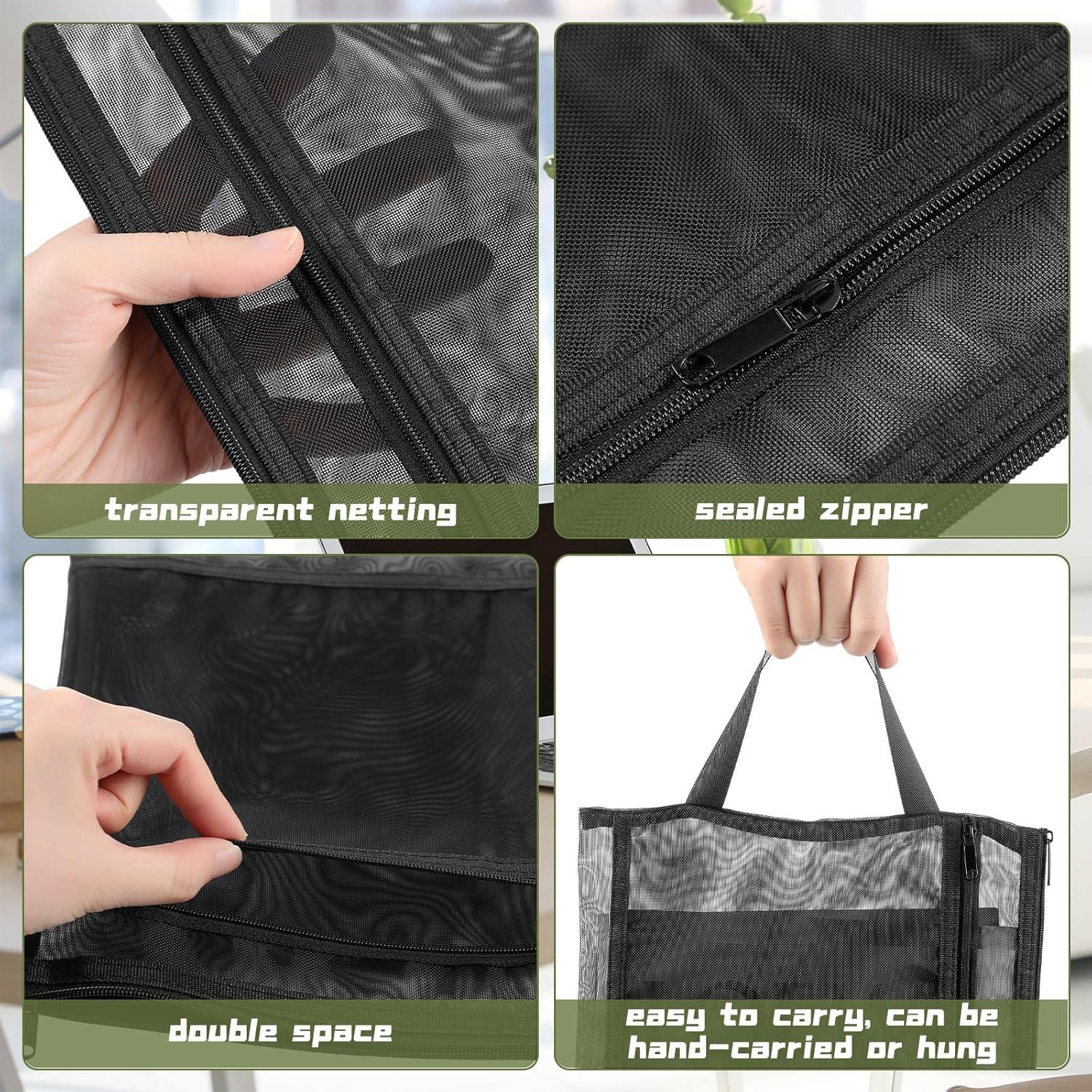 24 Bolsas de Cremallera de Malla Kolldenn 35x25cm Nylon Negro