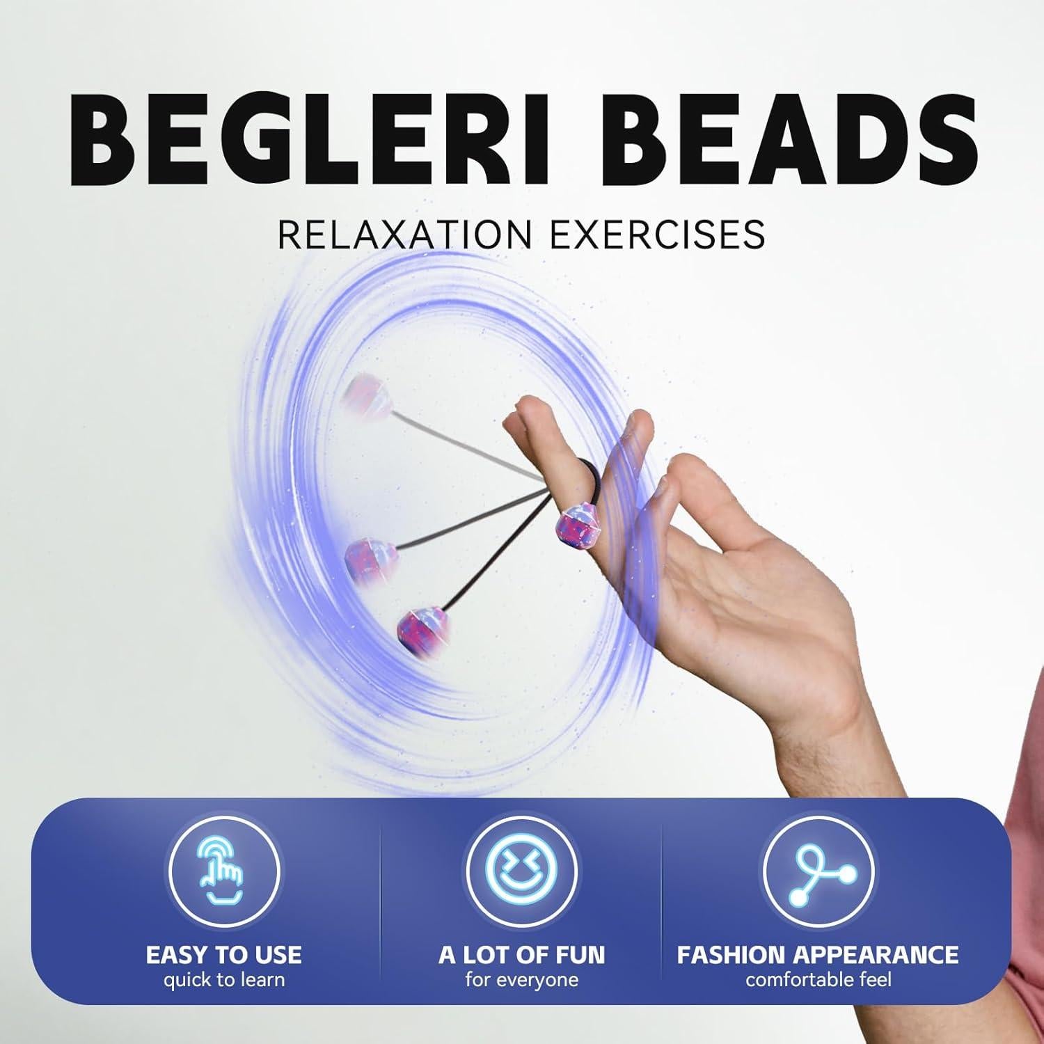 Perlas Fidget BUBEHYMY Alivio Estrés Metal Rojo 9g