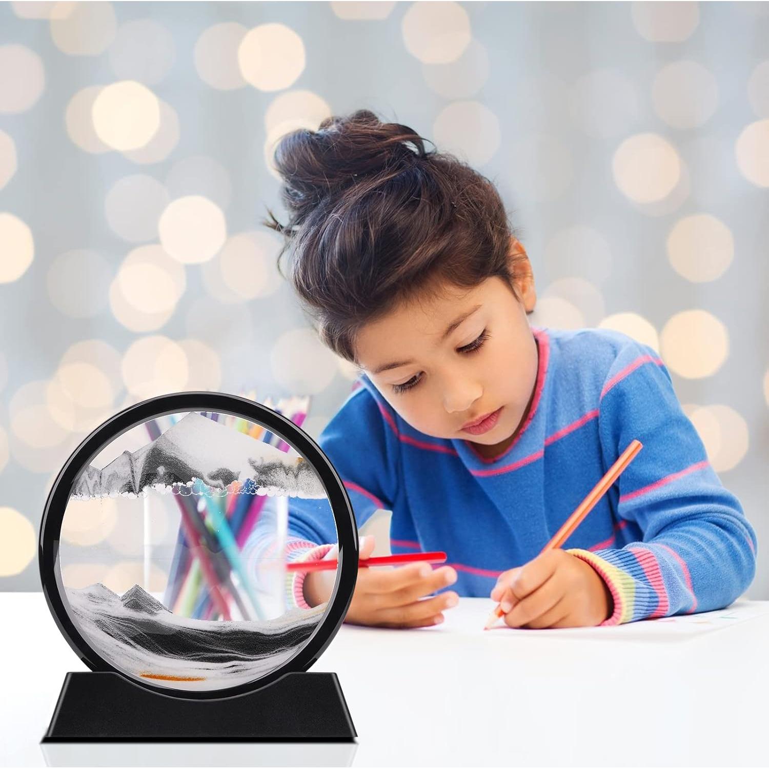 Imagen de Arte de Arena en Movimiento QLKUNLA 17.8x19.1 cm Negro