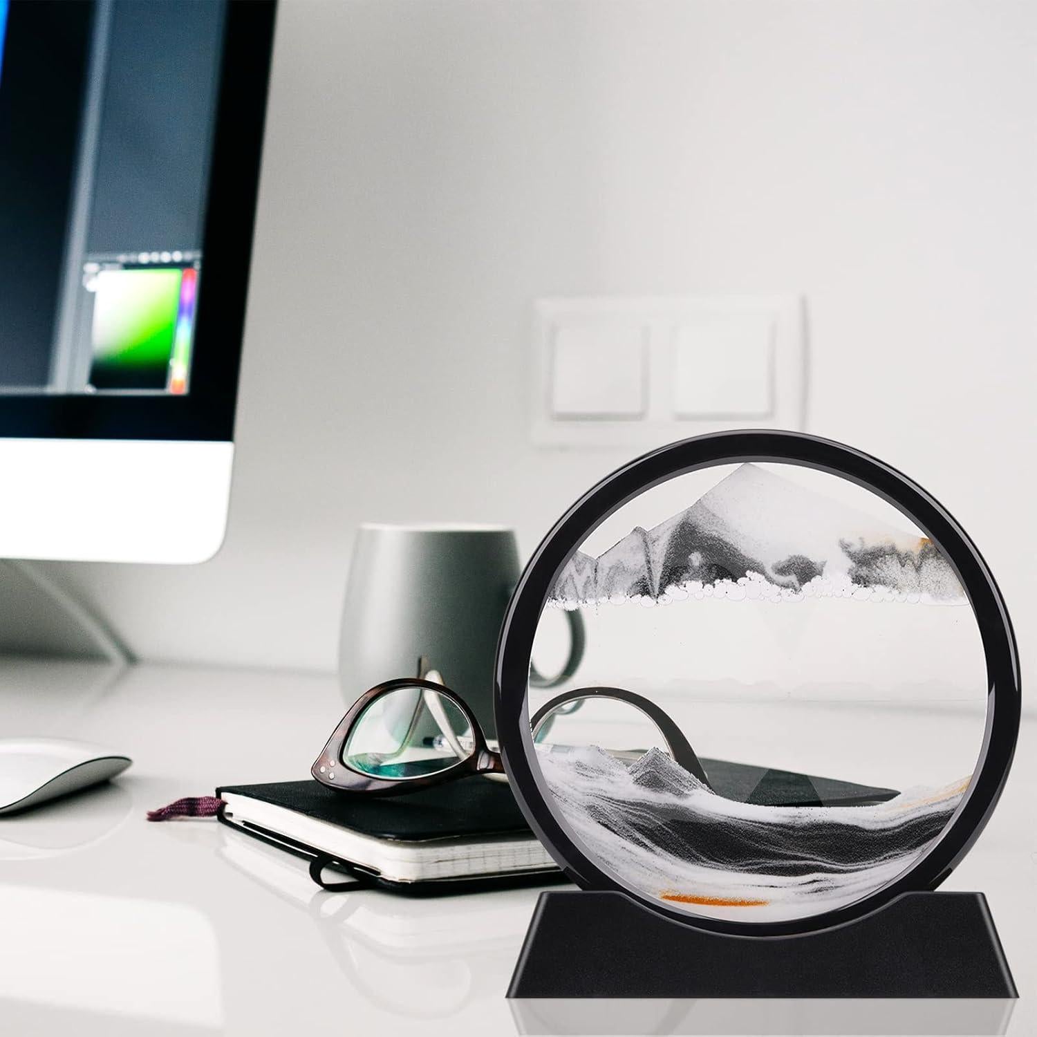 Imagen de Arte de Arena en Movimiento QLKUNLA 17.8x19.1 cm Negro