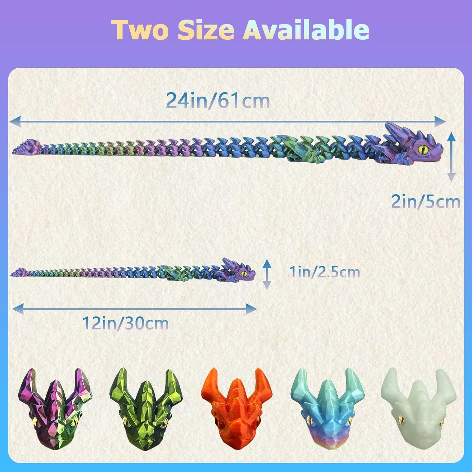 Dragón Impreso en 3D Articulado UXBSTM 60.96 cm Alivio Estrés