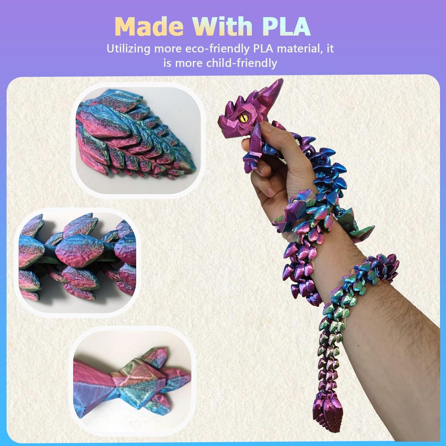 Dragón Impreso en 3D Articulado UXBSTM 60.96 cm Alivio Estrés