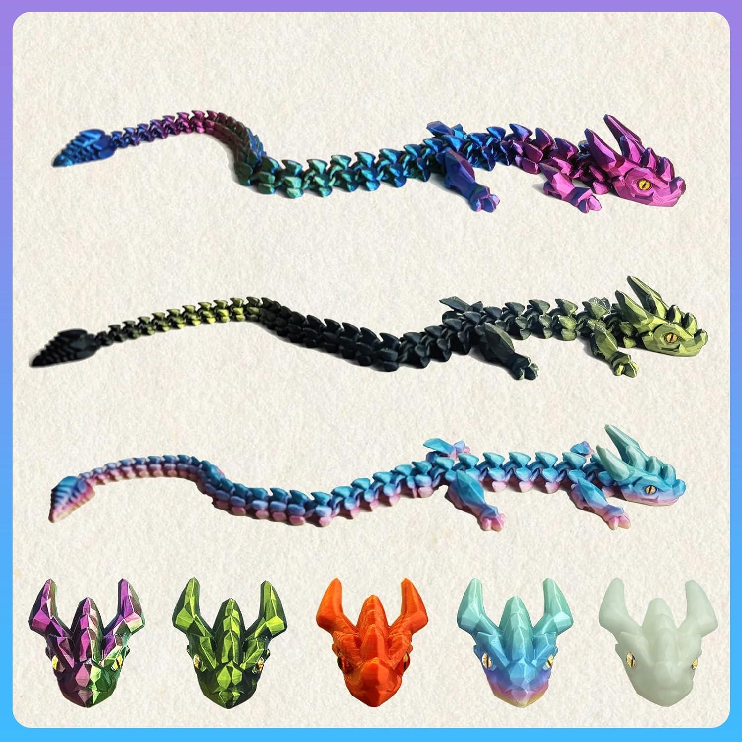 Dragón Impreso en 3D Articulado UXBSTM 60.96 cm Alivio Estrés