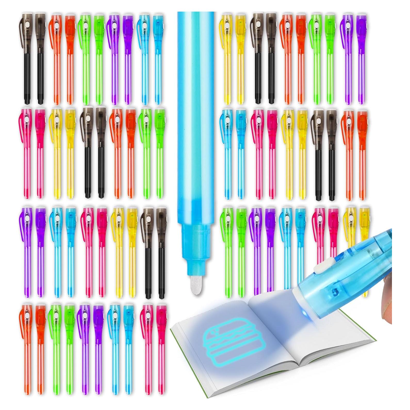 70 Bolígrafos de Tinta Invisible UV Daemson - 7 Colores