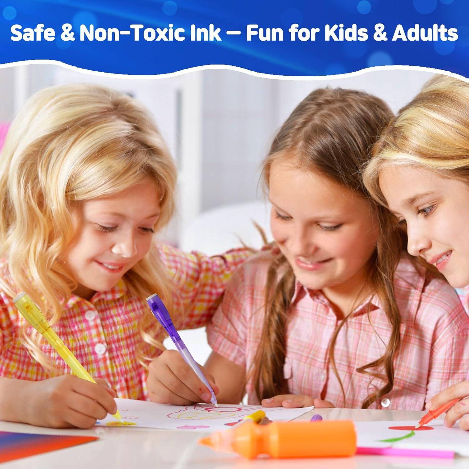 70 Bolígrafos de Tinta Invisible UV Daemson - 7 Colores