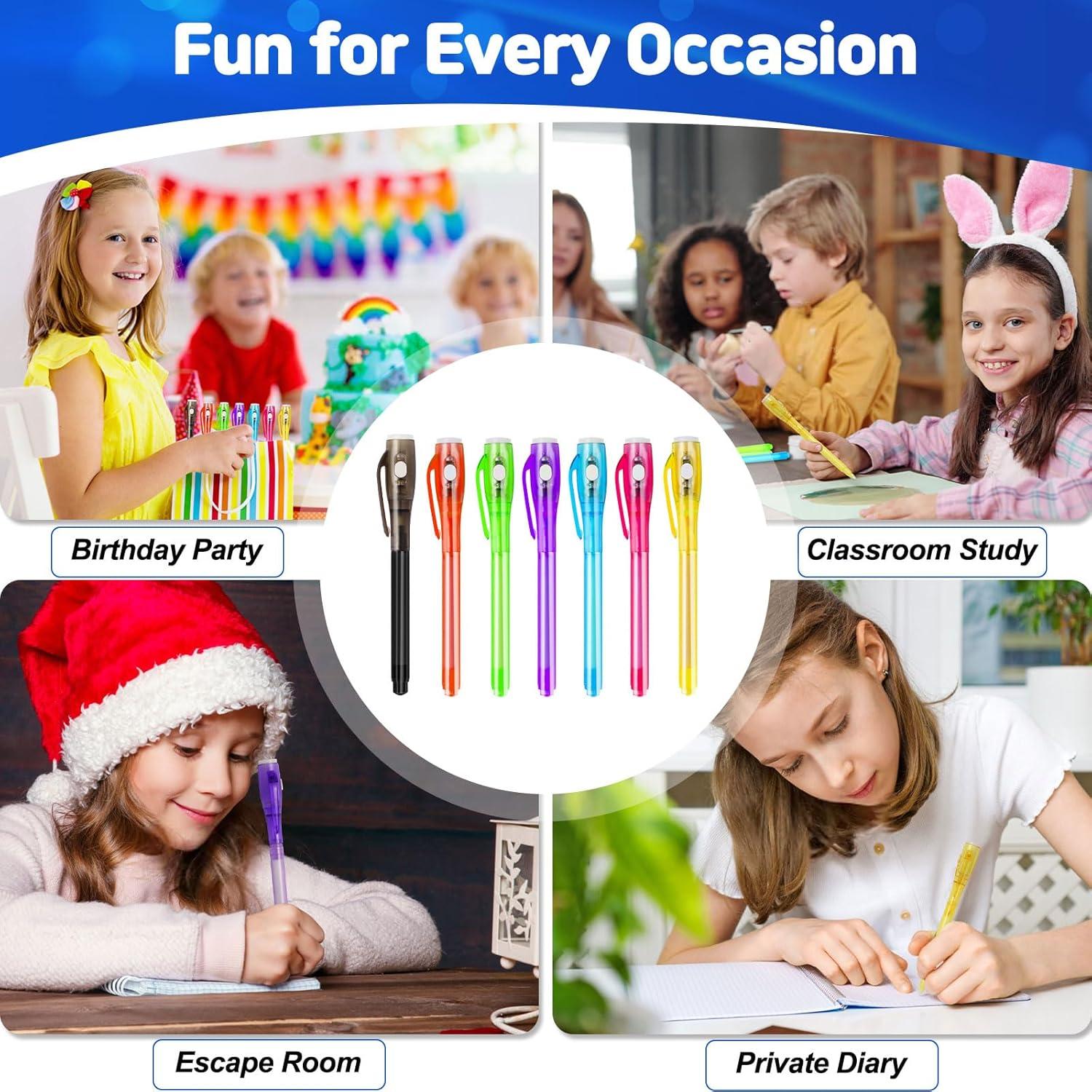 70 Bolígrafos de Tinta Invisible UV Daemson - 7 Colores