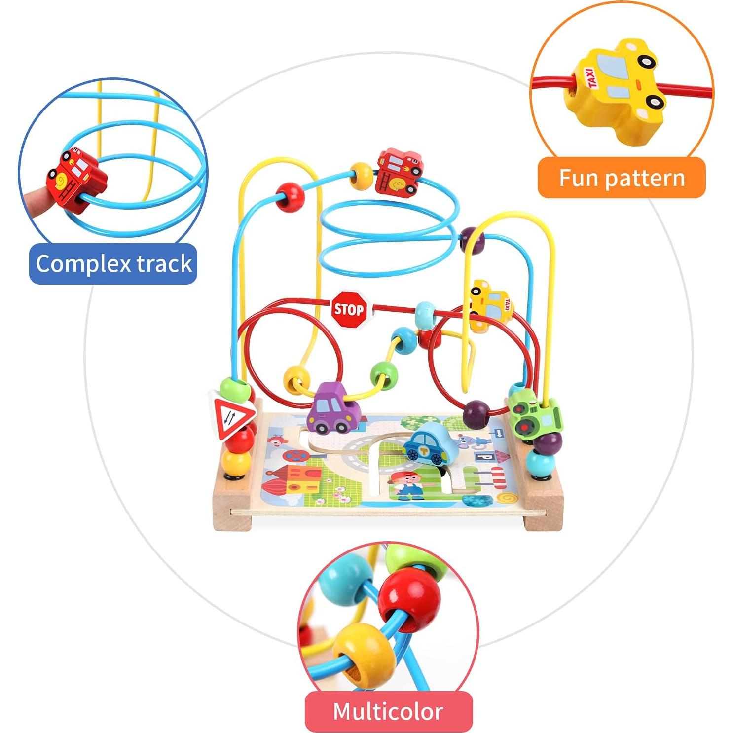 Laberinto de Perlas de Madera AISHUN 21x22.2 cm Juguete Educativo