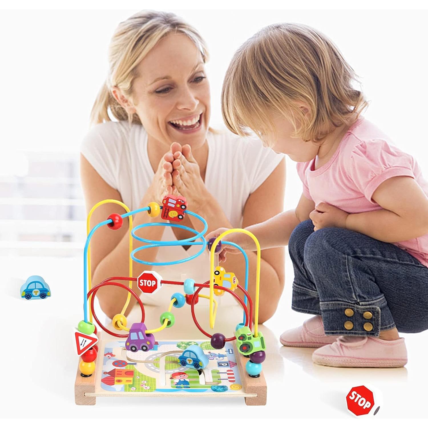 Laberinto de Perlas de Madera AISHUN 21x22.2 cm Juguete Educativo