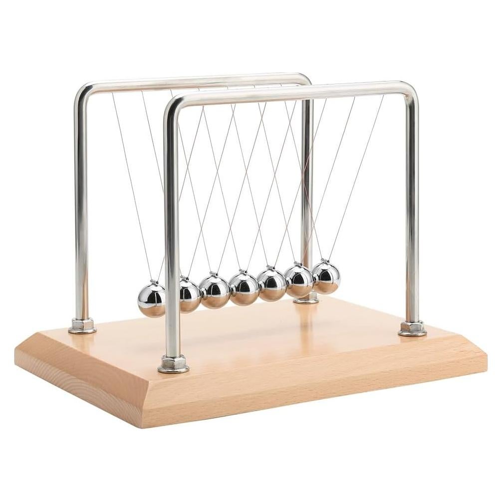 Péndulo de Newton CERROPI con 7 Bolas - Base de Haya, 50+ Segundos