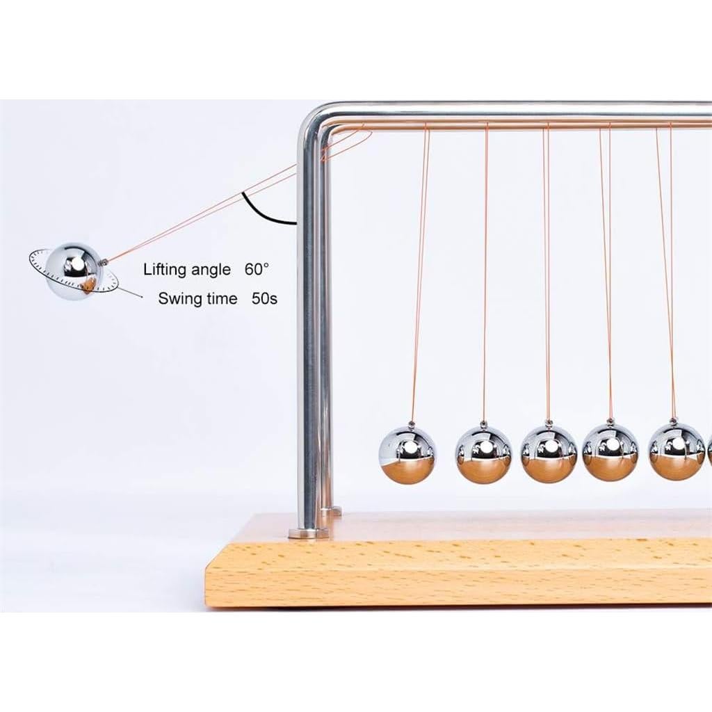 Péndulo de Newton CERROPI con 7 Bolas - Base de Haya, 50+ Segundos