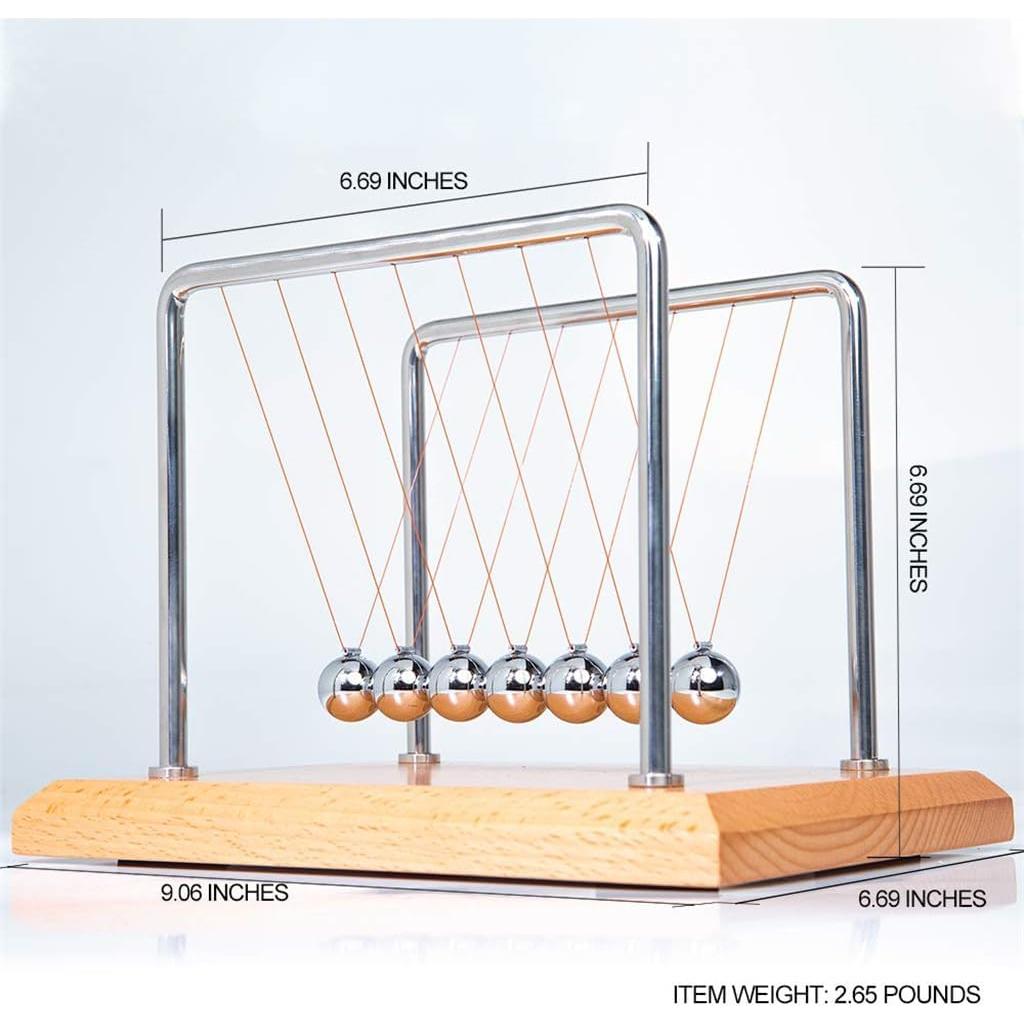 Péndulo de Newton CERROPI con 7 Bolas - Base de Haya, 50+ Segundos