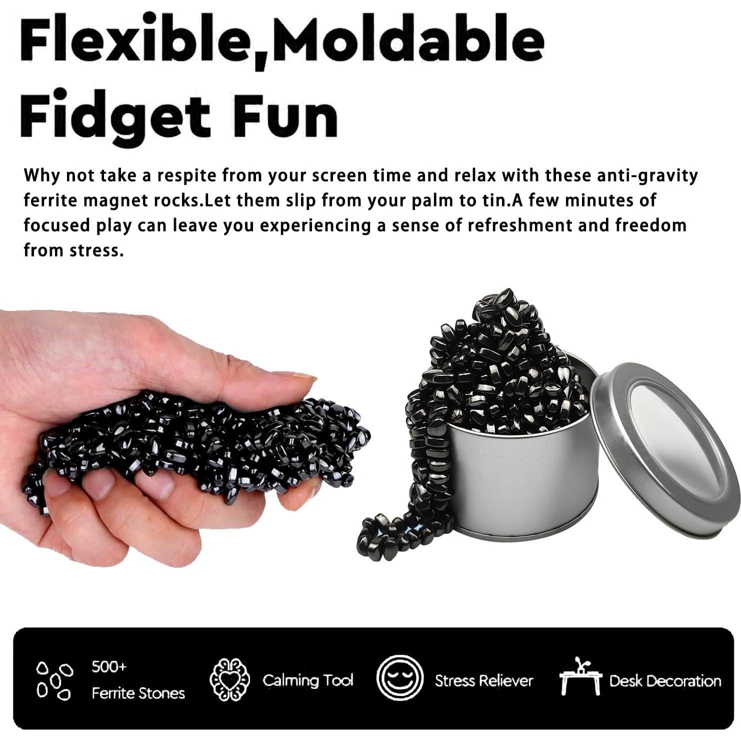 Masilla Magnética de Ferrita Luckyrao - 500 Bolas Antiestrés