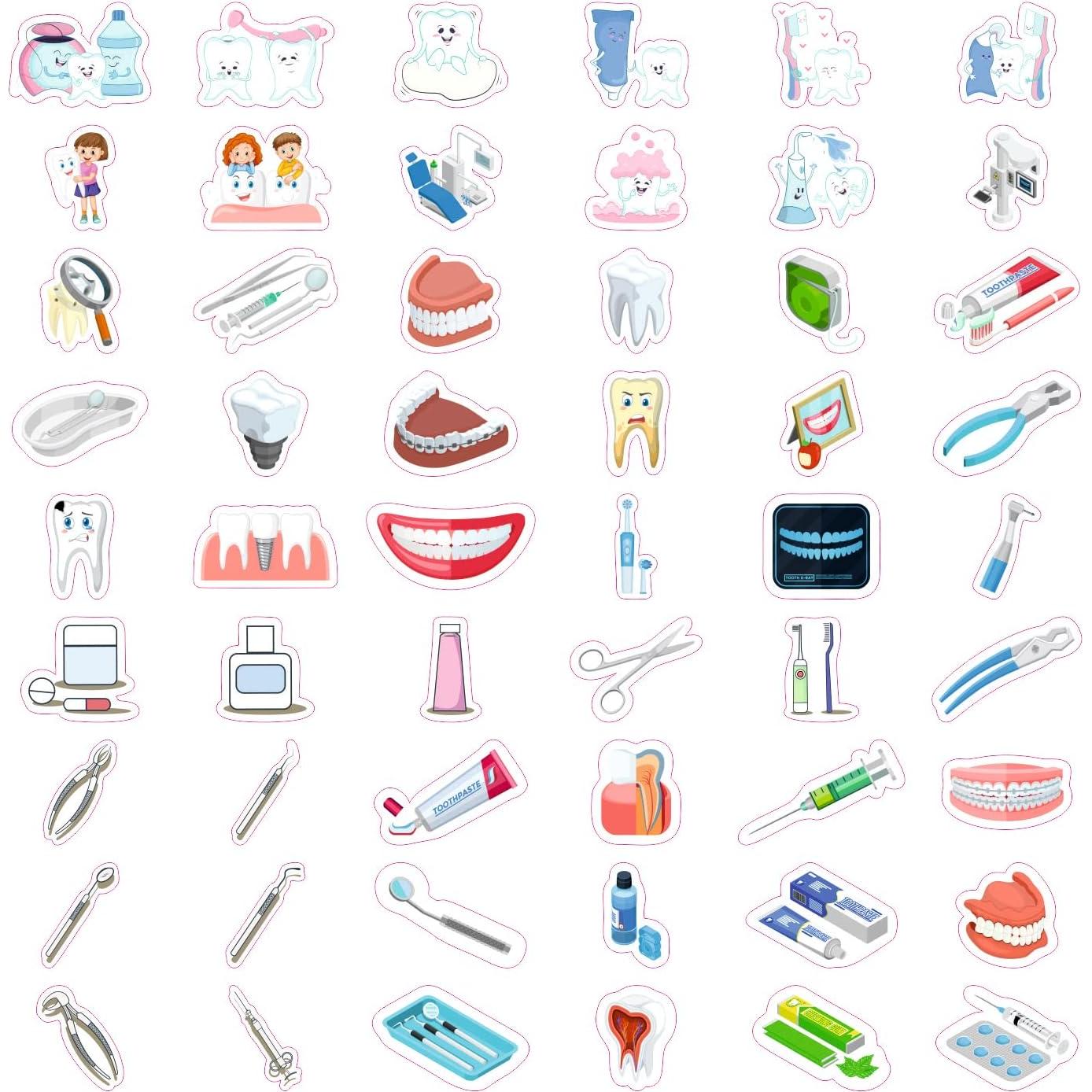 Pegatinas Dentales para Niños BulbaCraft - 100 Piezas Vinilo Impermeable