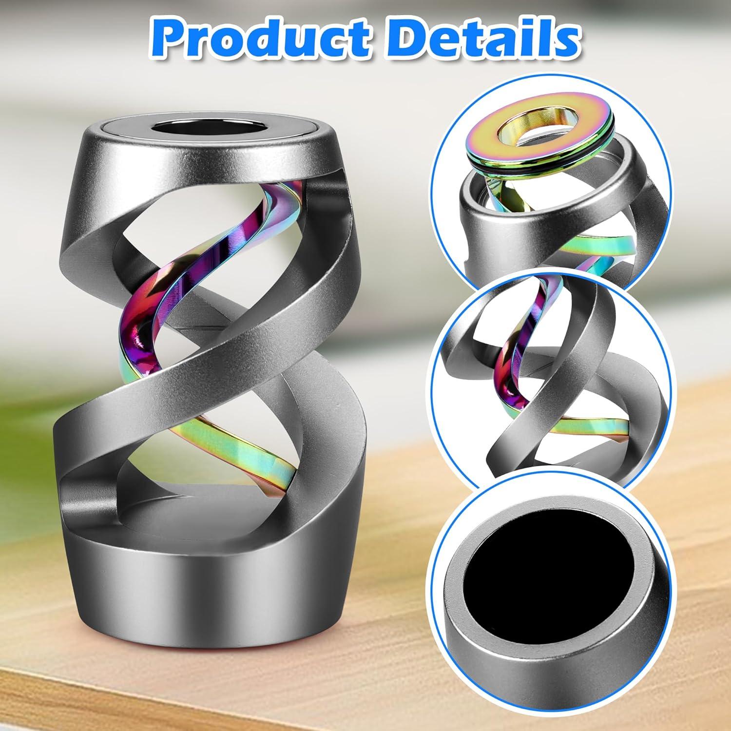 Juguete de escritorio cinético giratorio Anbo - Aluminio gris