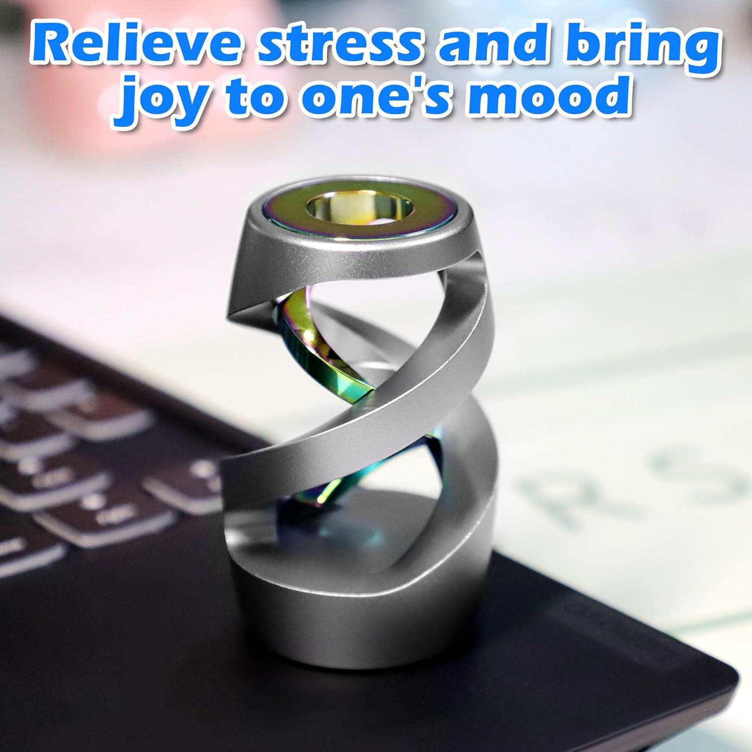 Juguete de escritorio cinético giratorio Anbo - Aluminio gris