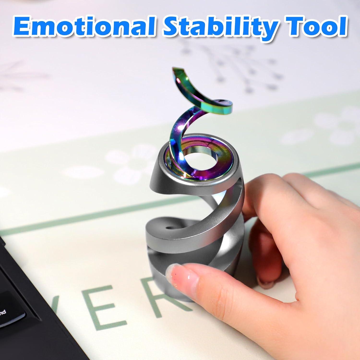 Juguete de escritorio cinético giratorio Anbo - Aluminio gris