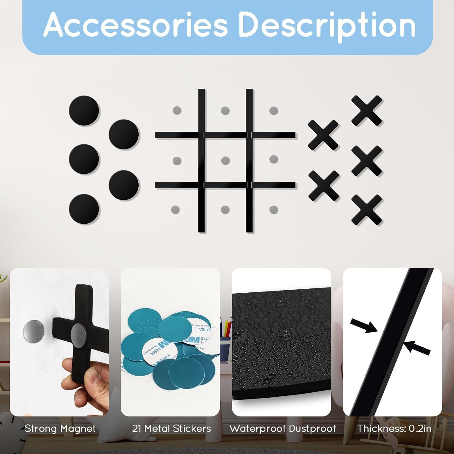 Juego de Tres en Raya Magnético HHH HIKECUCAN para Pared 42x43cm