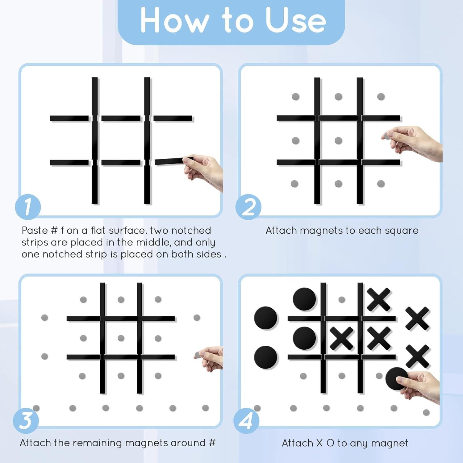 Juego de Tres en Raya Magnético HHH HIKECUCAN para Pared 42x43cm