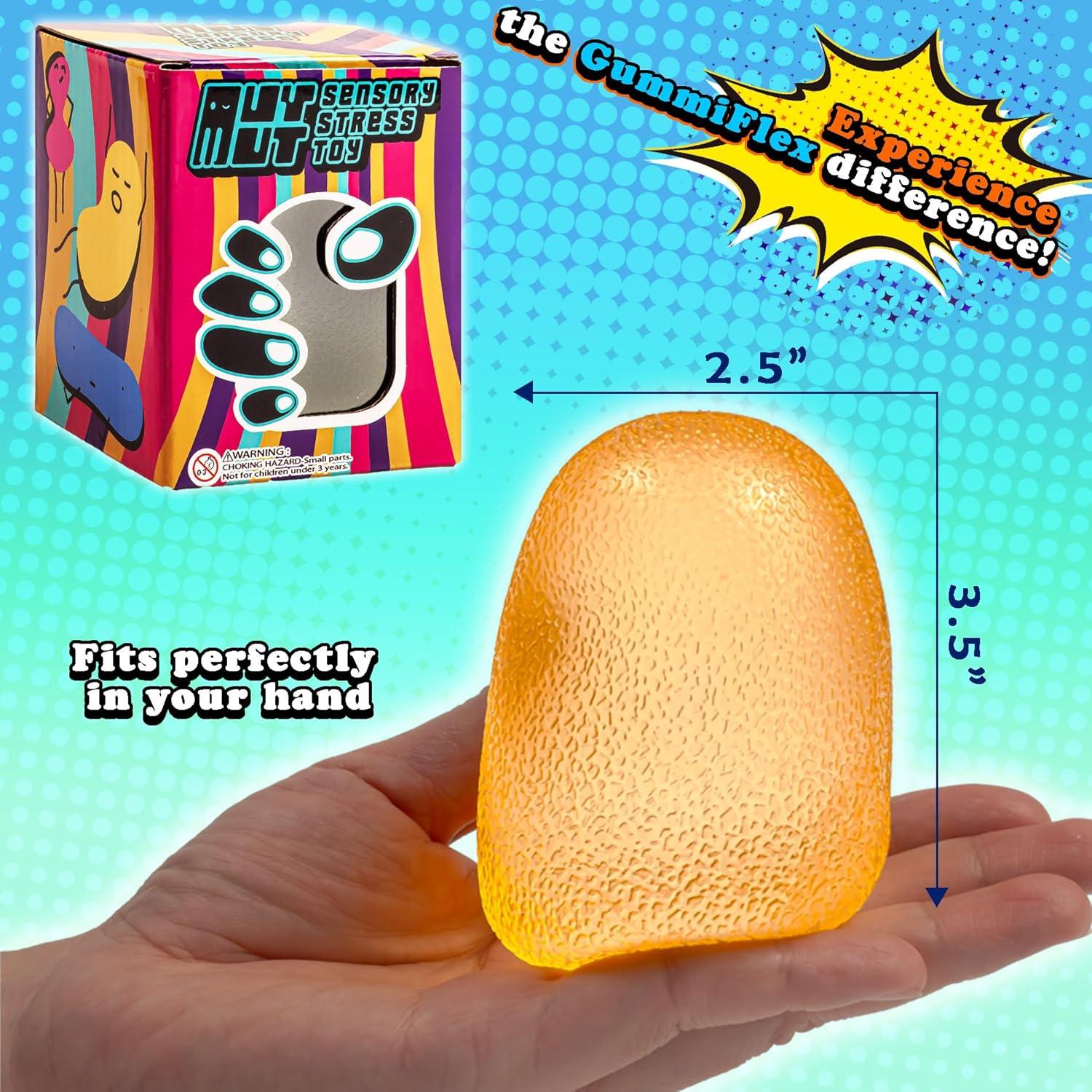 GummiFlex Mega Juguete Antiestrés Amarillo 8.9 cm - Gel Denso