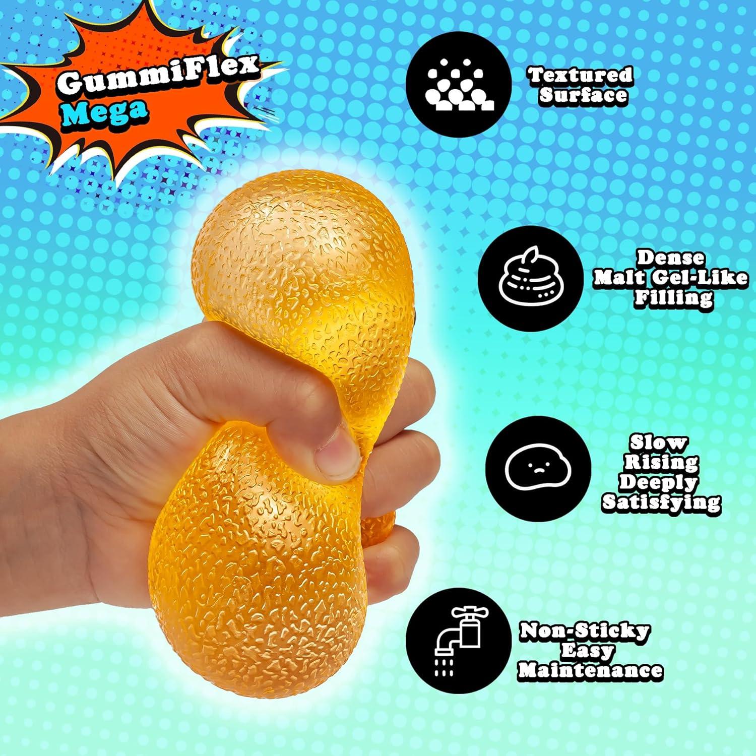 GummiFlex Mega Juguete Antiestrés Amarillo 8.9 cm - Gel Denso