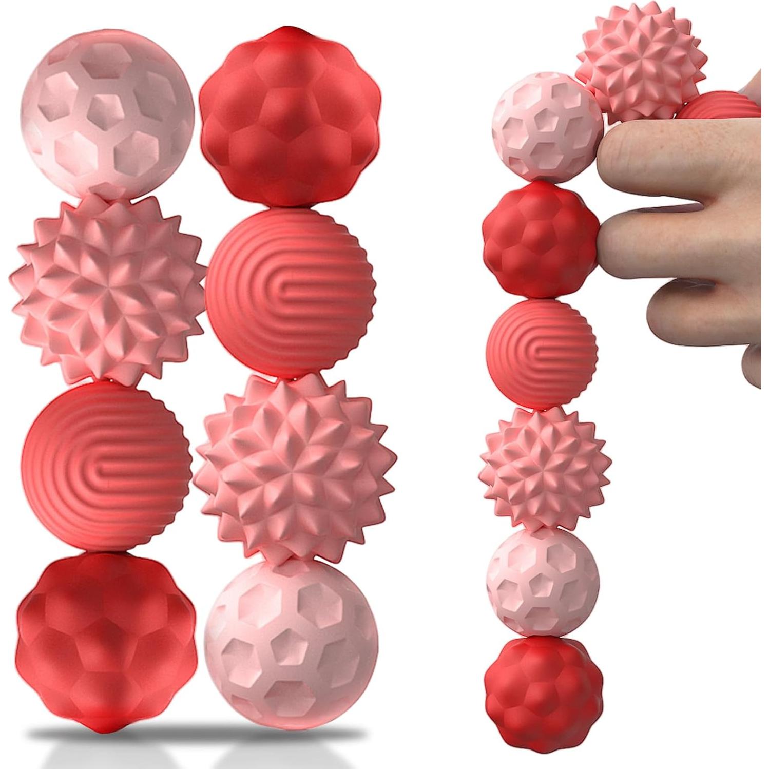 8 Bolas Antiestrés Magnéticas LACEVINE Silicona Rosa