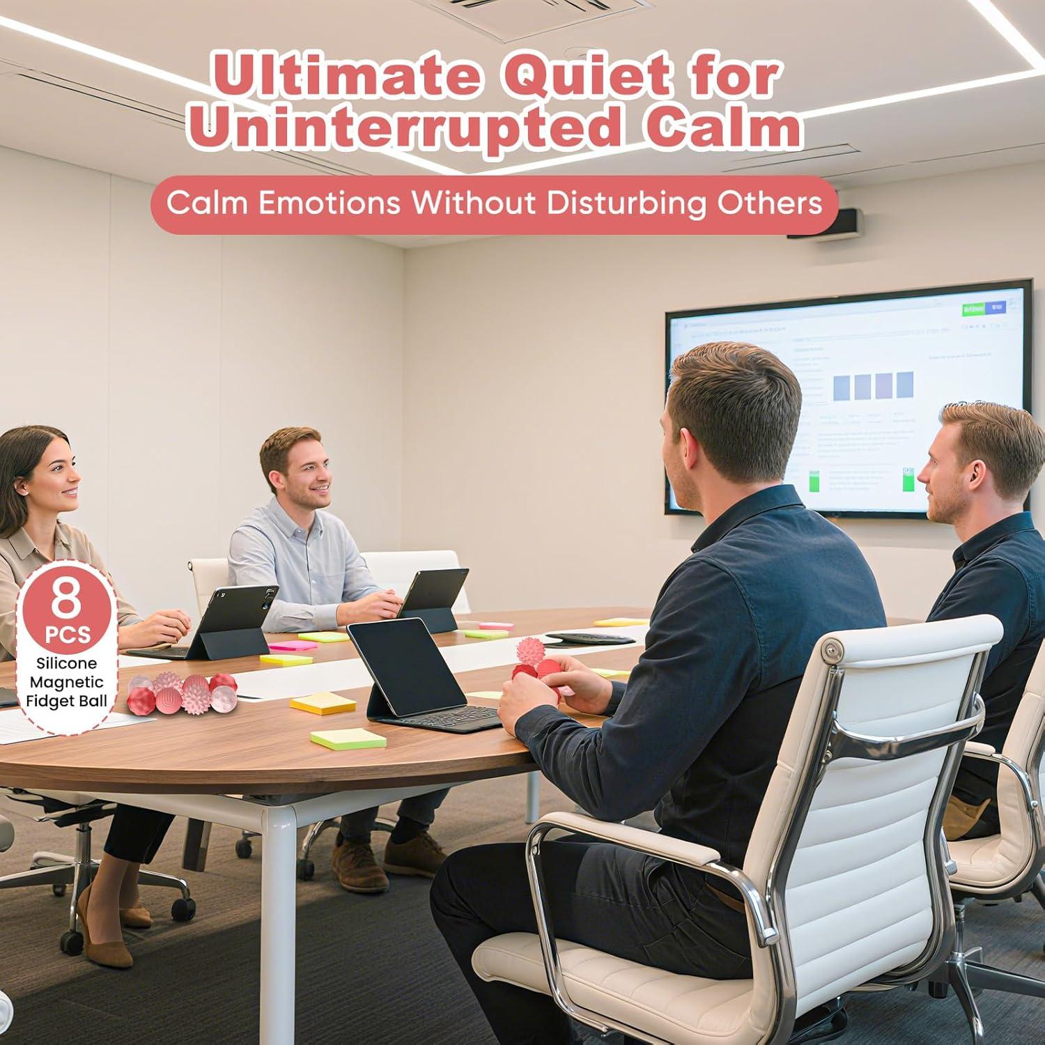 8 Bolas Antiestrés Magnéticas LACEVINE Silicona Rosa