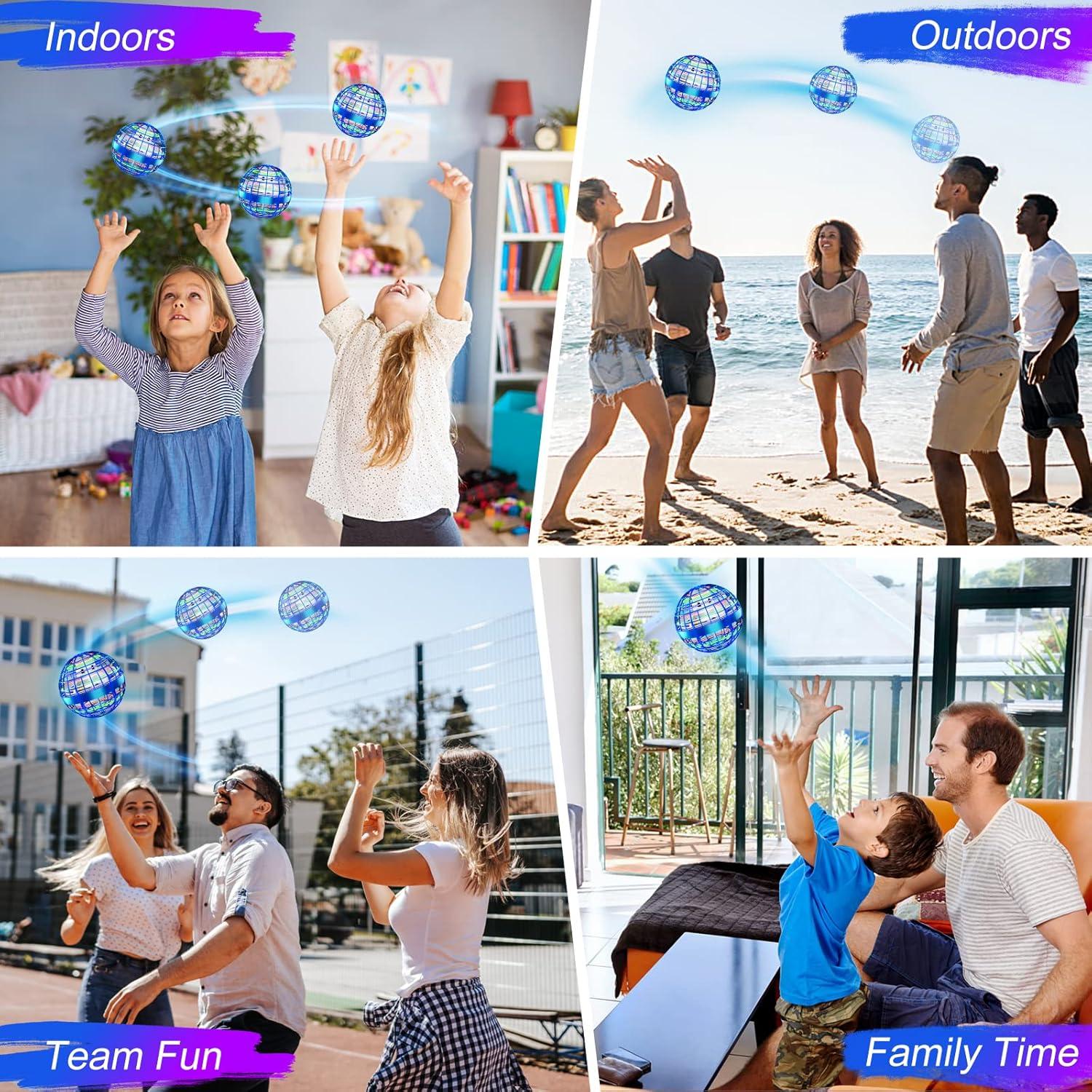 Bola Voladora Chefic AC04 Azul, Juguete Interactivo LED