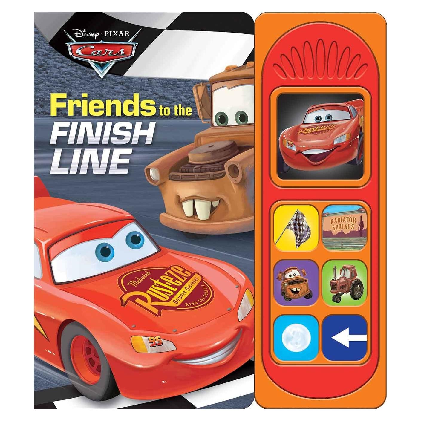 Disney Pixar Cars - Friends to the Finish Line 7-Button Sound Book - Featuring Lightning McQueen and Mater - PI Kids