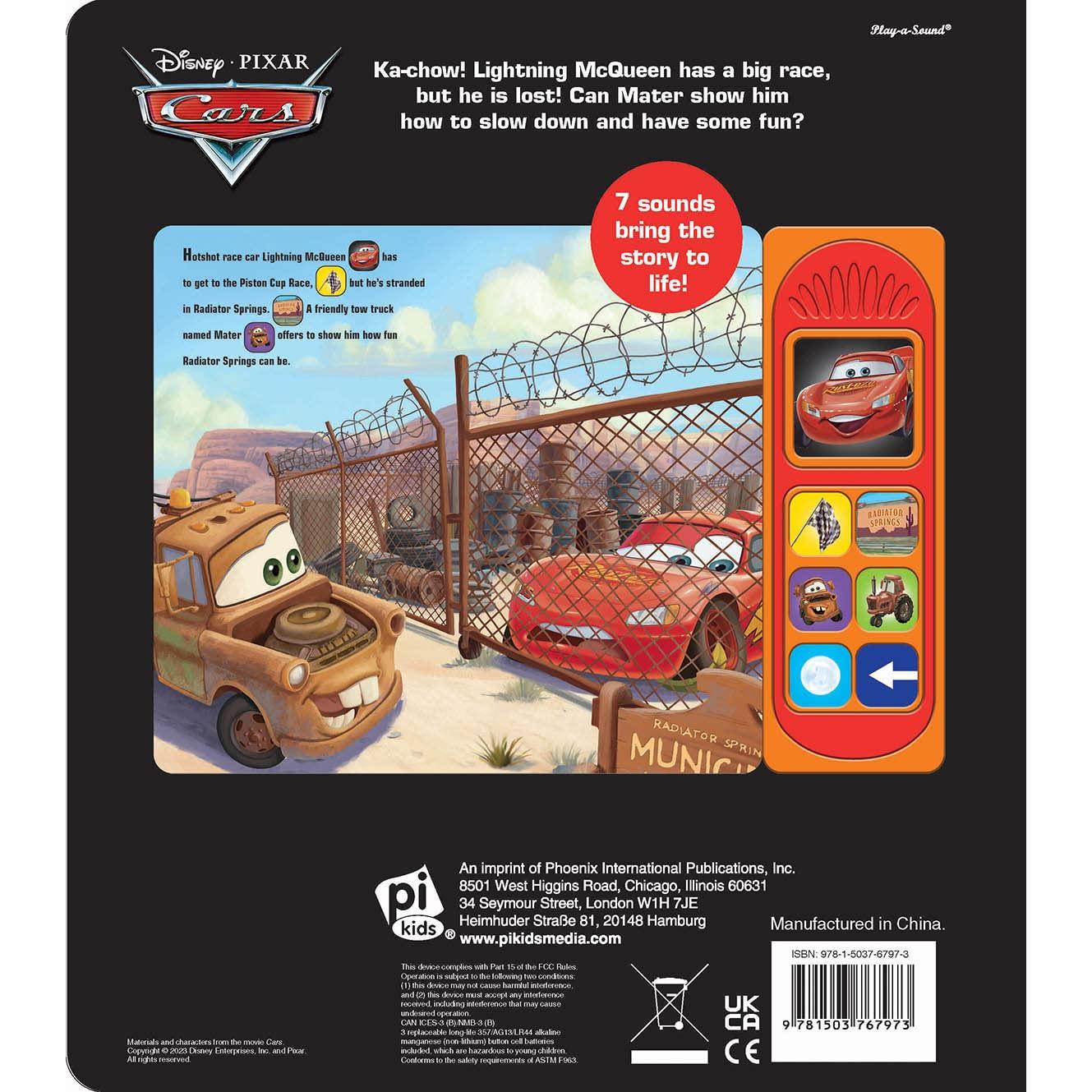 Disney Pixar Cars - Friends to the Finish Line 7-Button Sound Book - Featuring Lightning McQueen and Mater - PI Kids