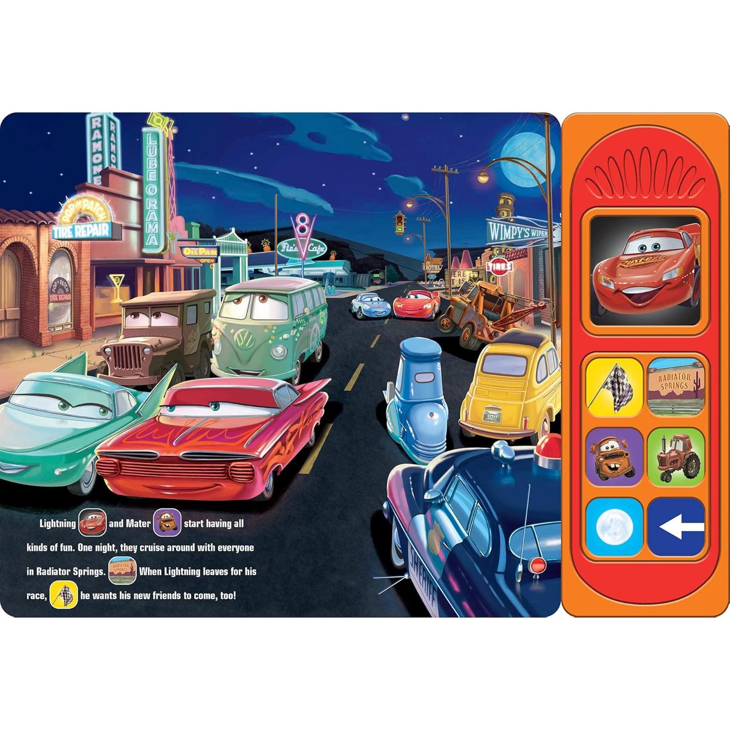 Disney Pixar Cars - Friends to the Finish Line 7-Button Sound Book - Featuring Lightning McQueen and Mater - PI Kids