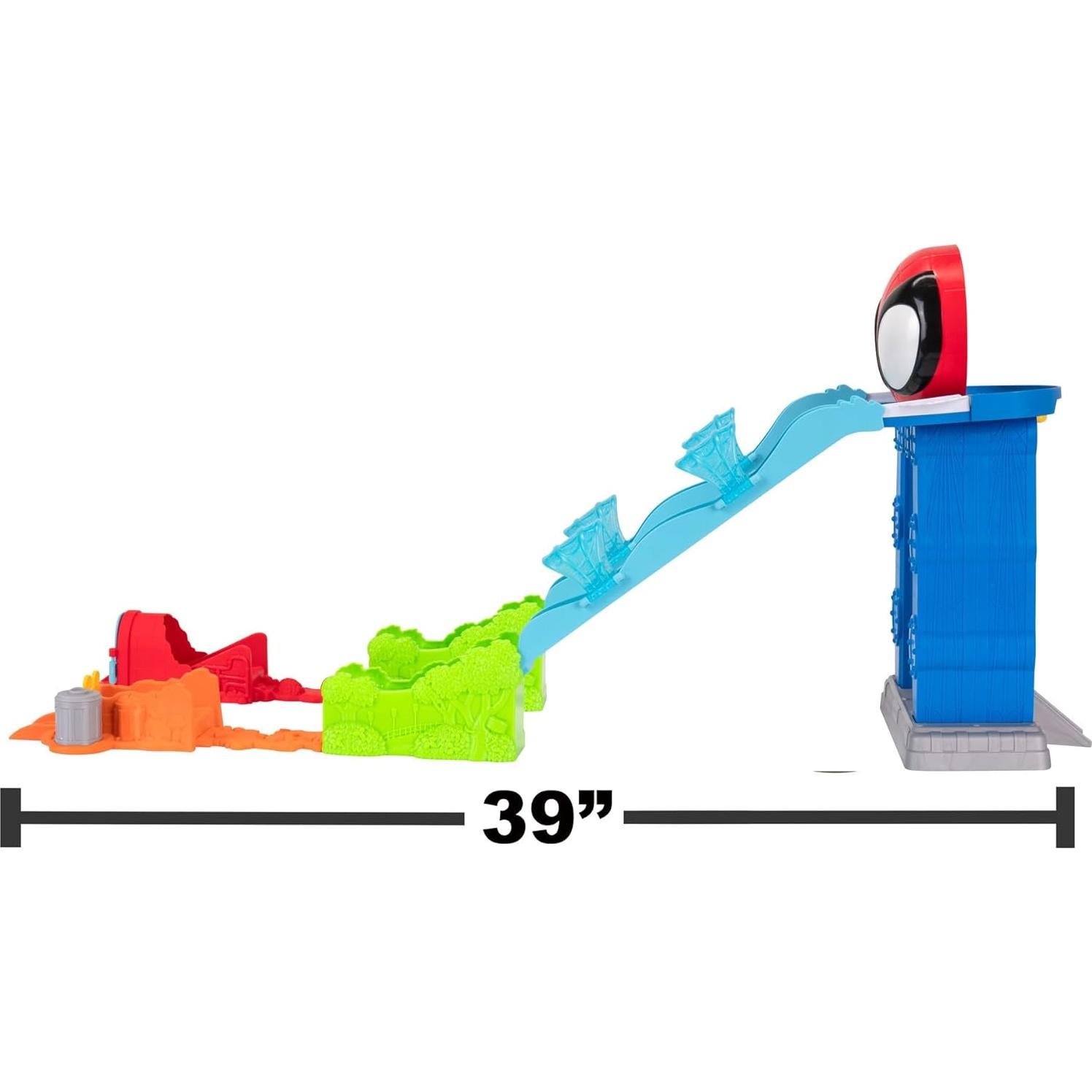 Pista Mega Salto Marvel Spidey 99 cm con Vehículos Exclusivos