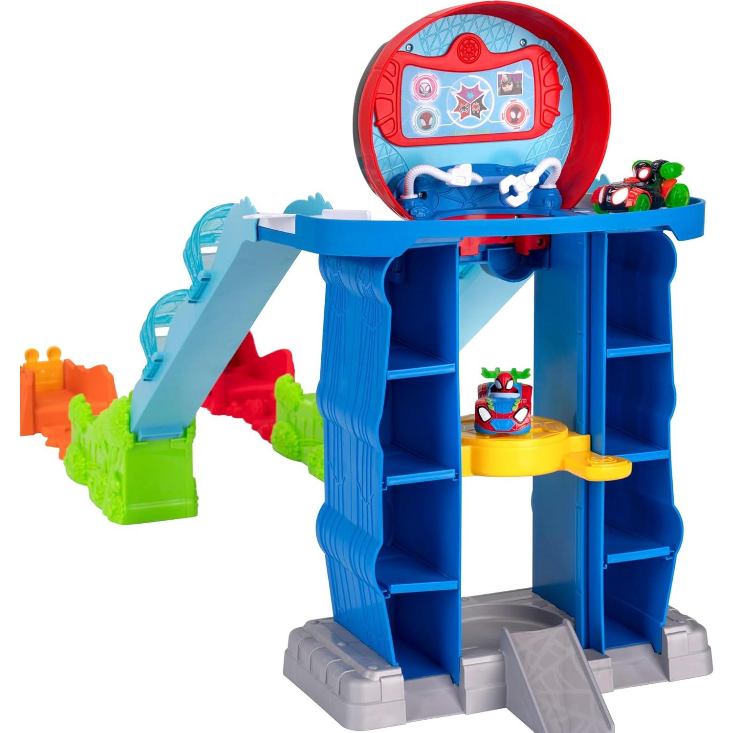Pista Mega Salto Marvel Spidey 99 cm con Vehículos Exclusivos