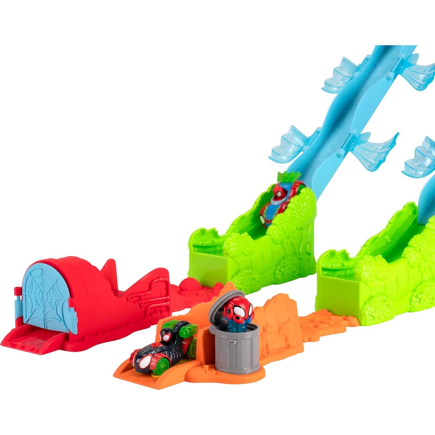 Pista Mega Salto Marvel Spidey 99 cm con Vehículos Exclusivos