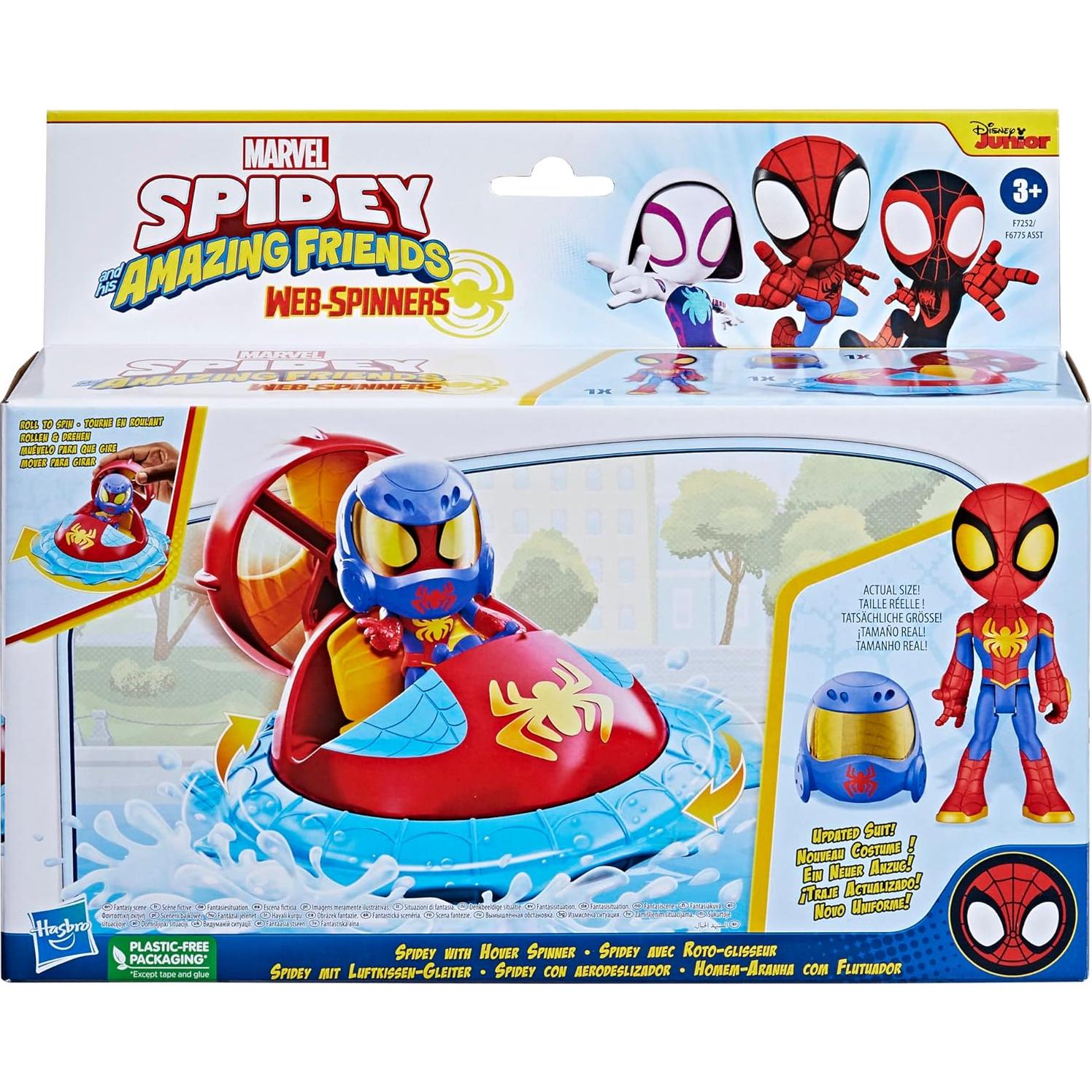 Juego de Vehículo Hover Spinner Spidey Hasbro 4" con Figura