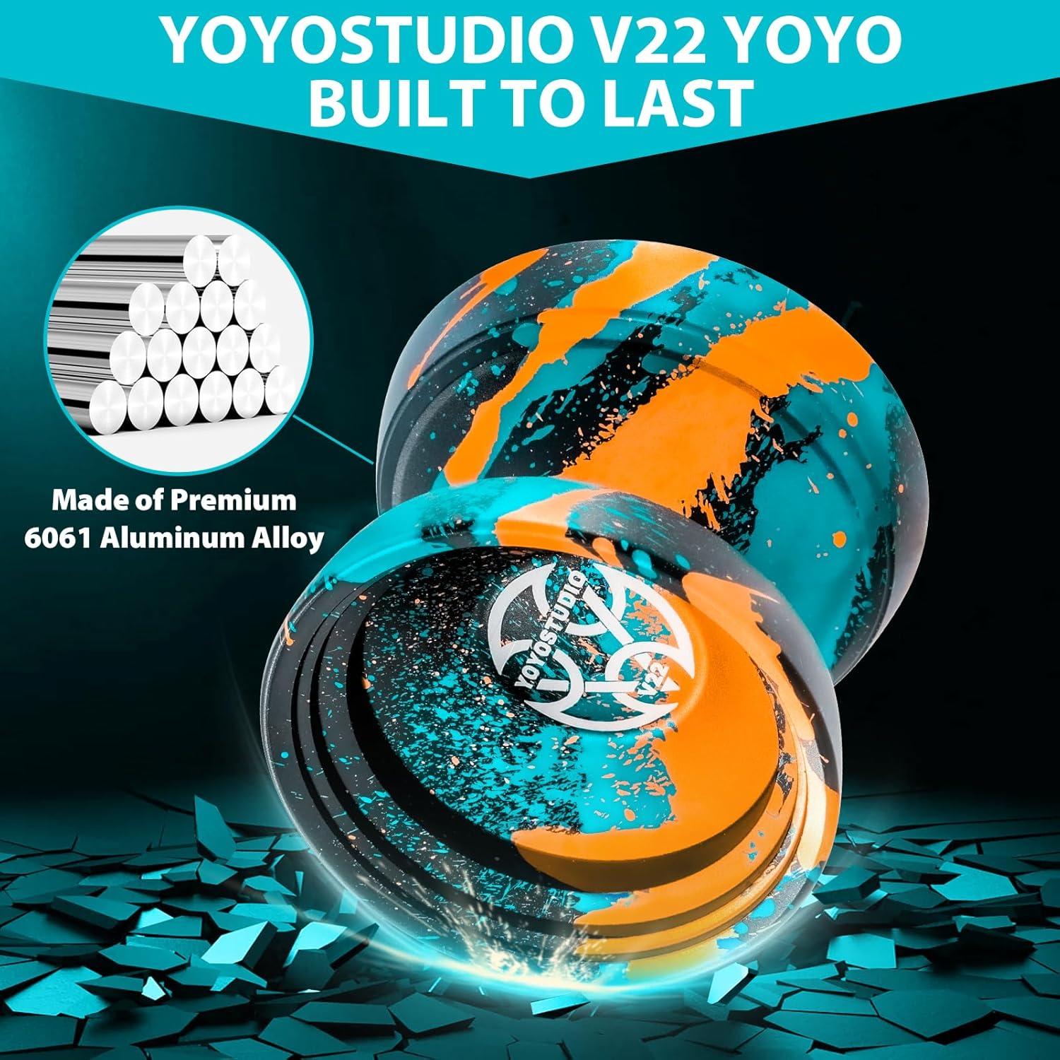 Yoyo Profesional V22 YOYOSTUDIO con Accesorios - Negro Azul Naranja