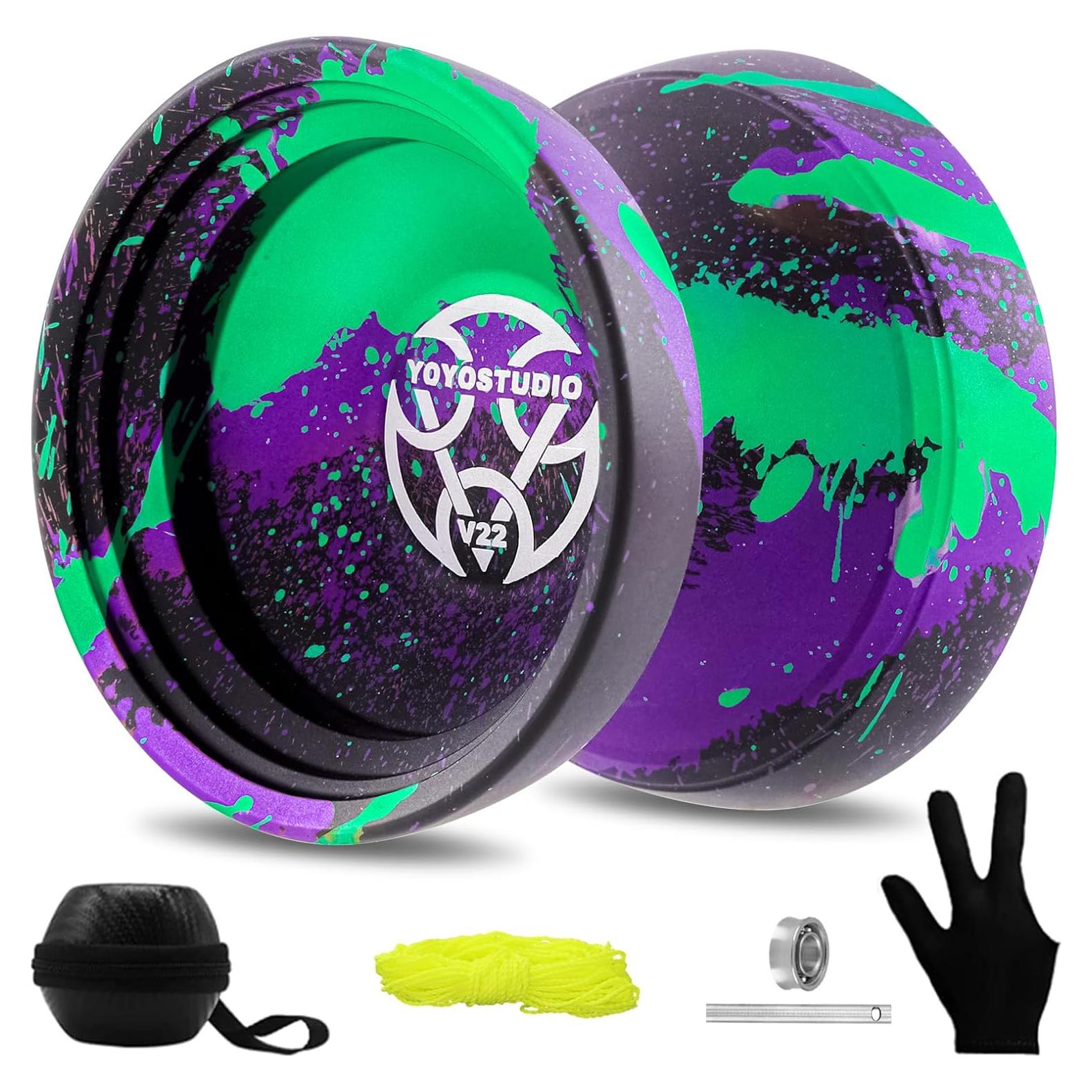 Yoyo Profesional YOYOSTUDIO V22 con Accesorios - Negro Verde