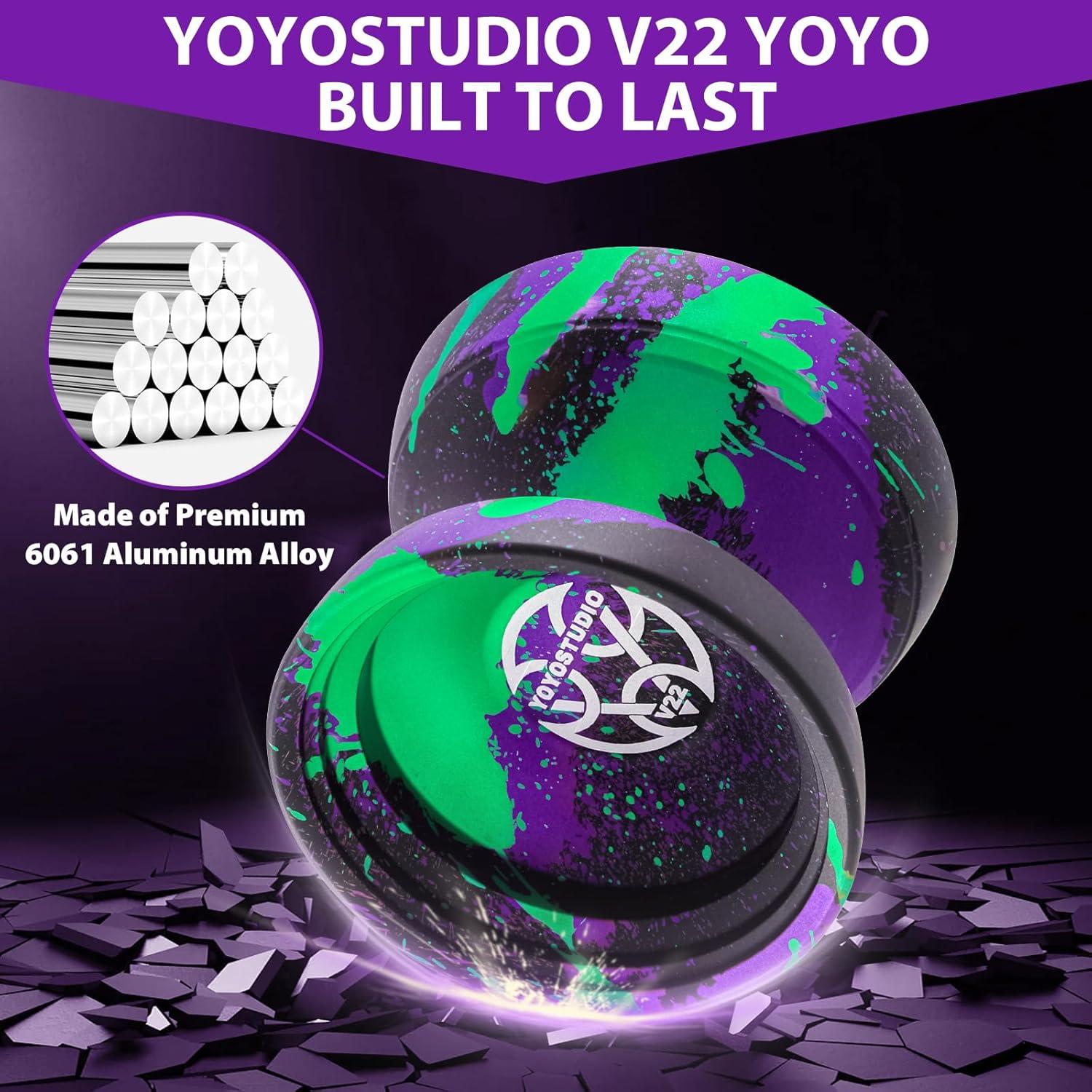 Yoyo Profesional YOYOSTUDIO V22 con Accesorios - Negro Verde