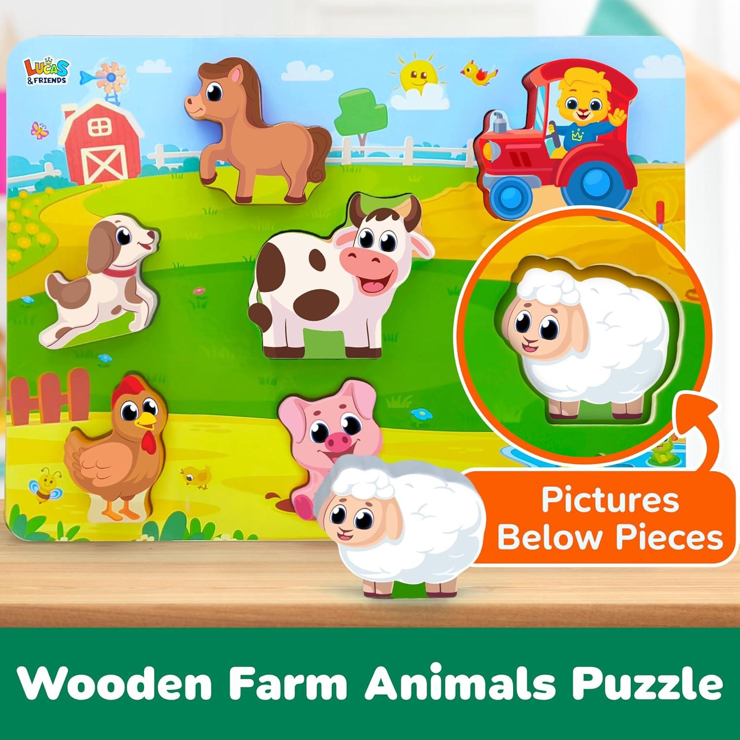 Rompecabezas de Madera de Animales de Granja Lucas & Friends