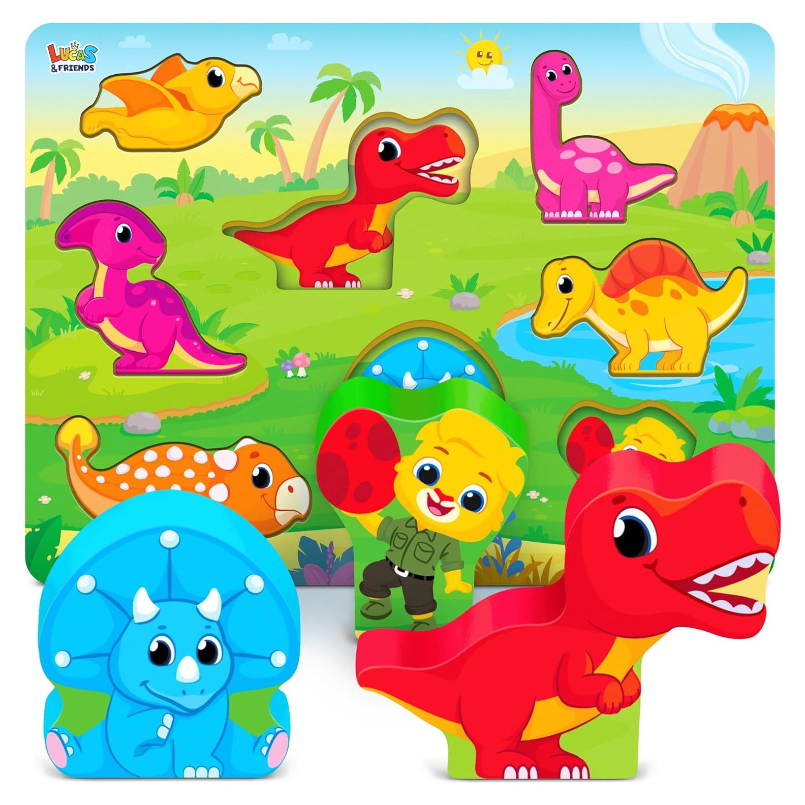 Rompecabezas de Madera Jumbo Dinosaurios Lucas & Friends 30.48x22.86 cm